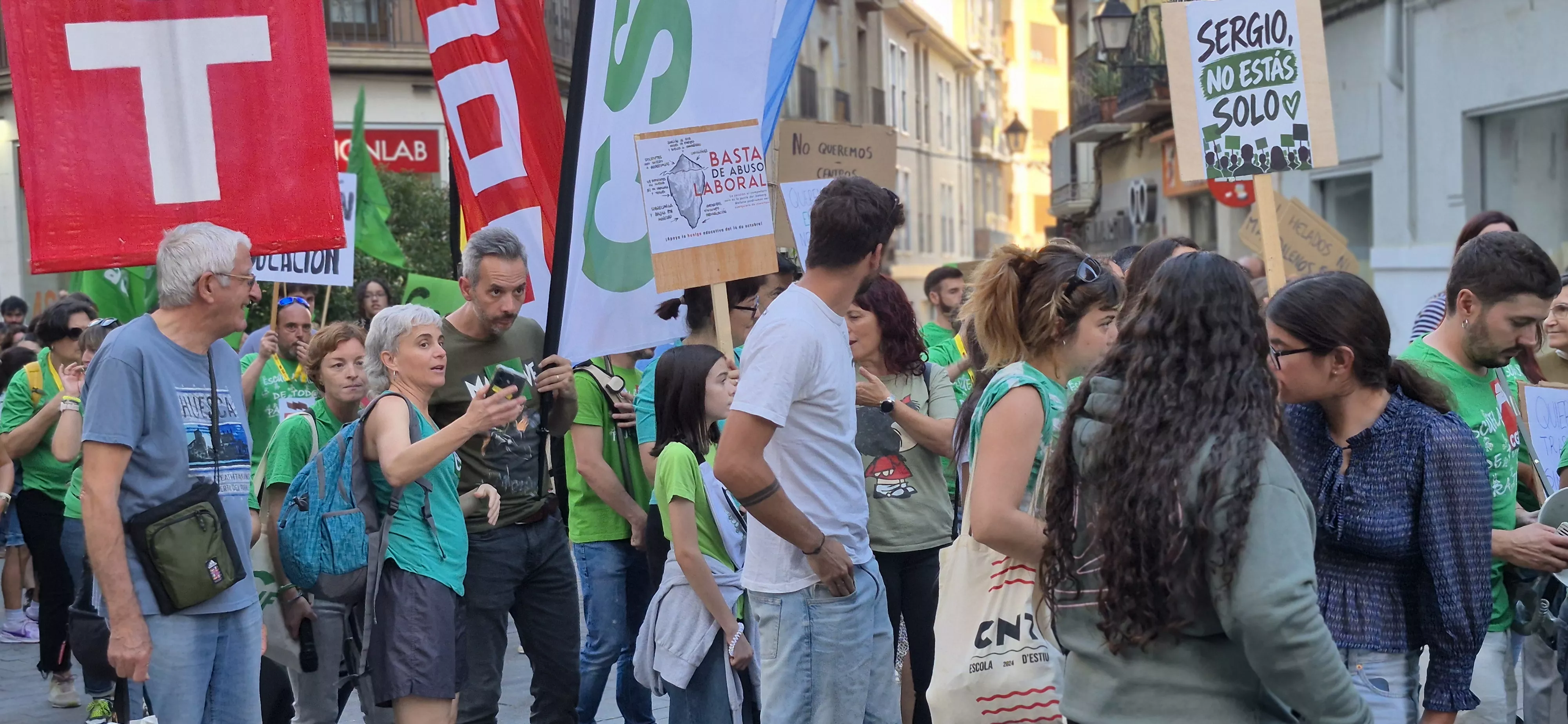 Manifestación de educación en Huesca. Foto Myriam Martínez