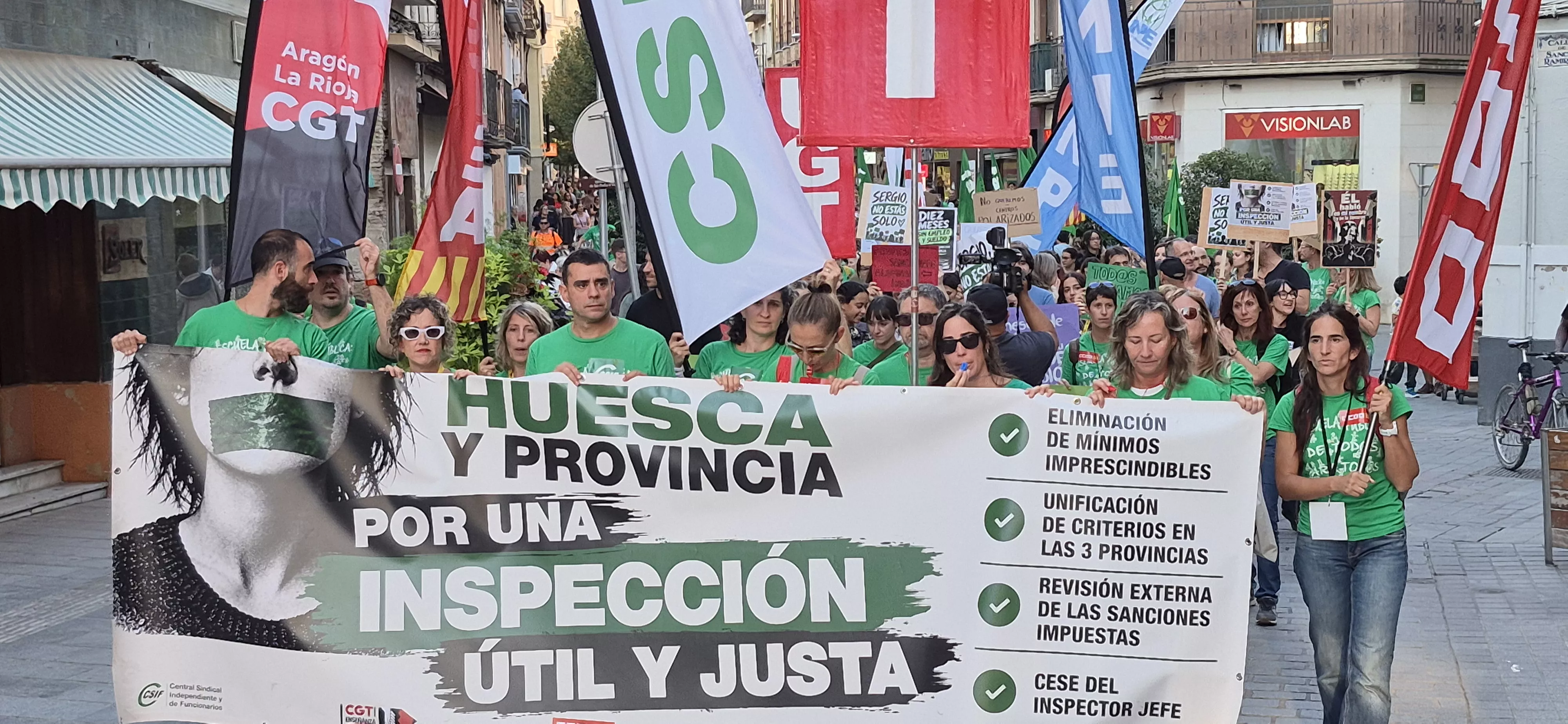 Manifestación de educación en Huesca. Foto Myriam Martínez