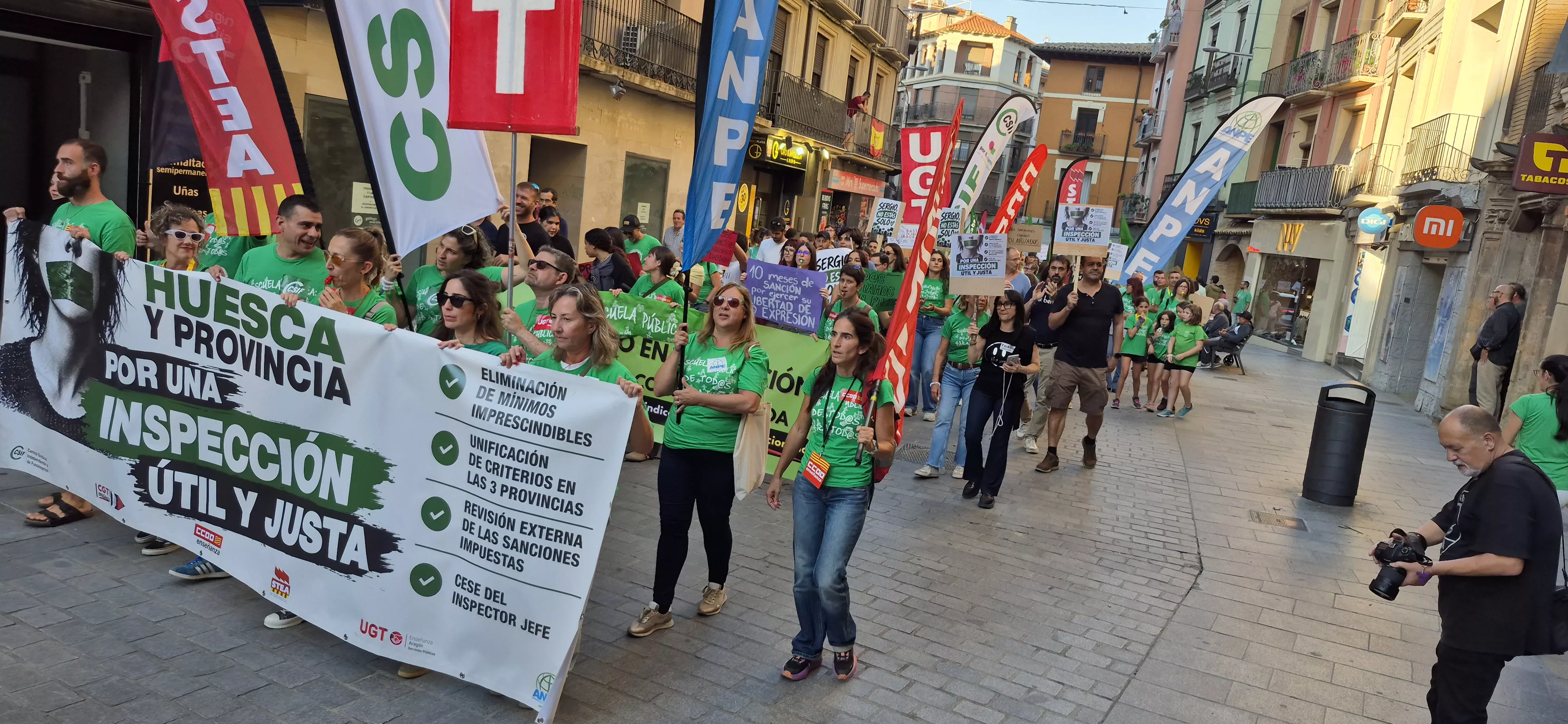 Manifestación de educación en Huesca. Foto Myriam Martínez
