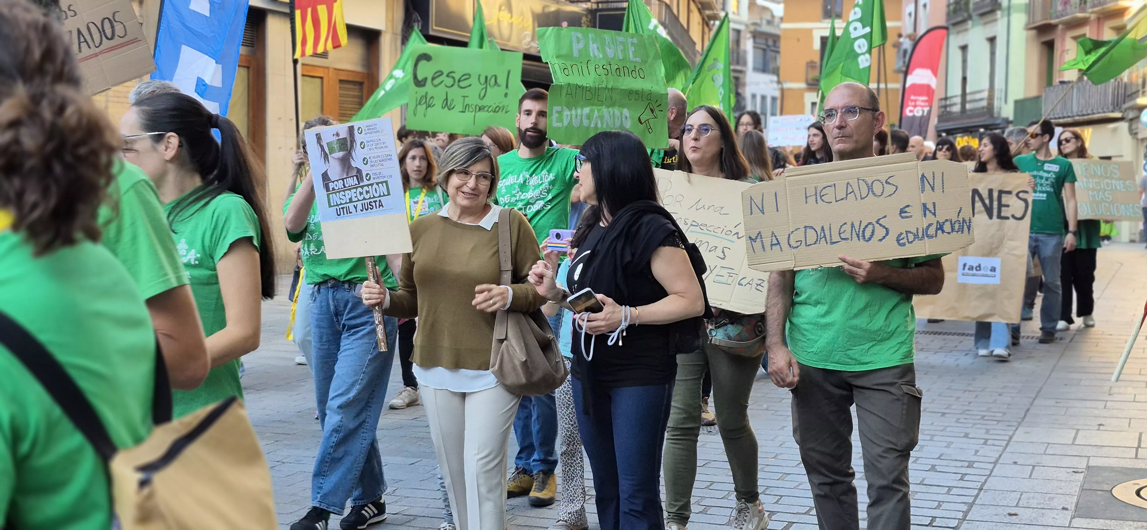 Manifestación de educación en Huesca. Foto Myriam Martínez