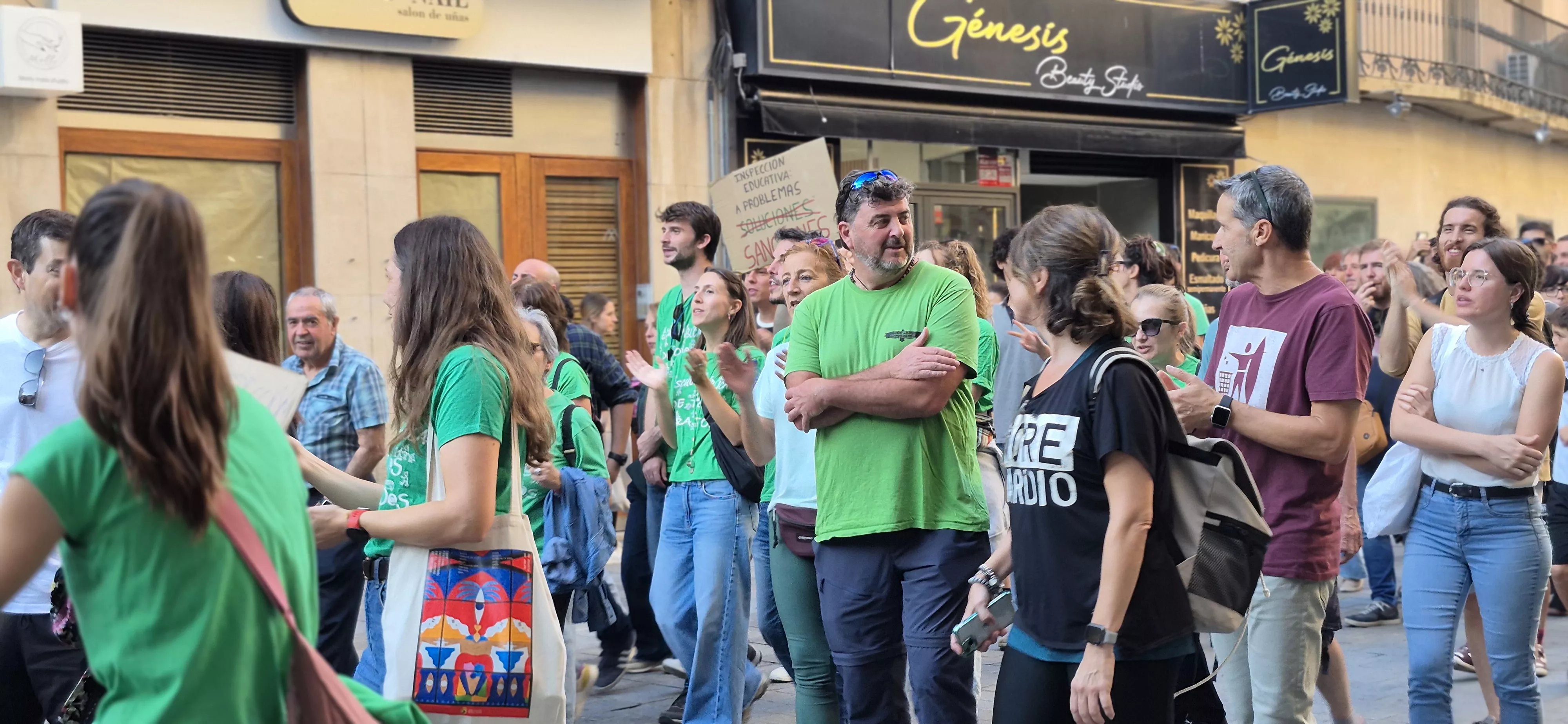 Manifestación de educación en Huesca. Foto Myriam Martínez