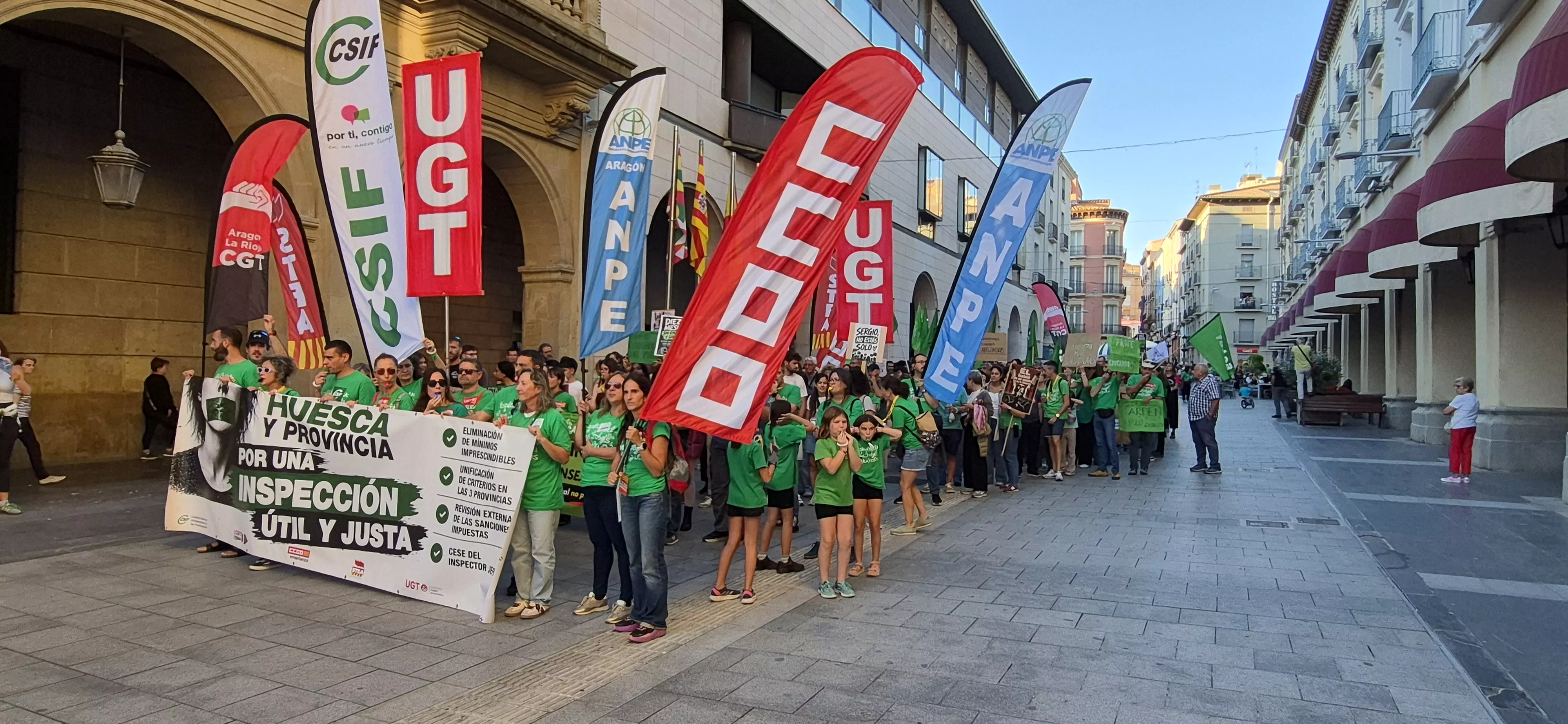 Manifestación de educación en Huesca. Foto Myriam Martínez