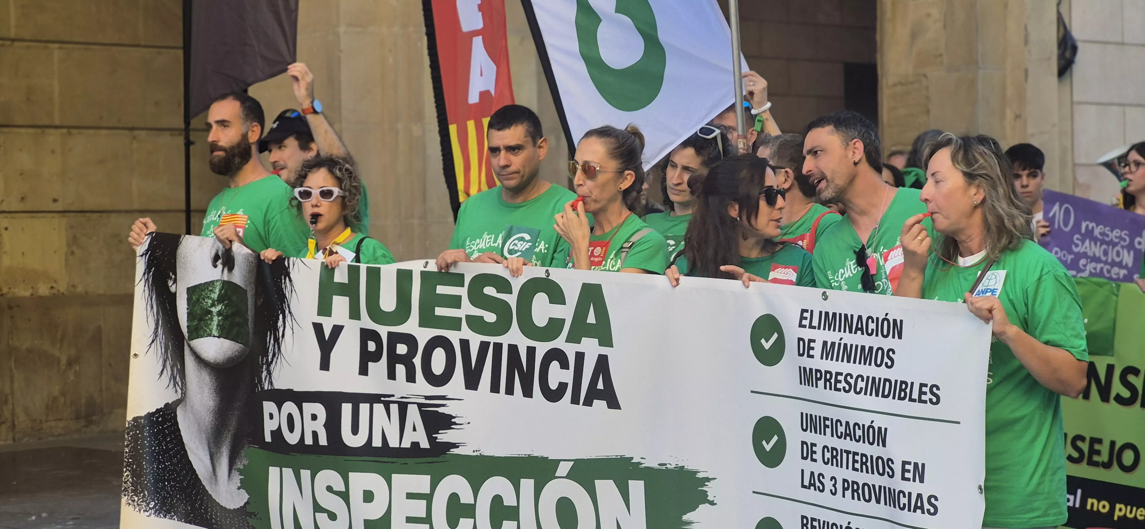 Manifestación de educación en Huesca. Foto Myriam Martínez