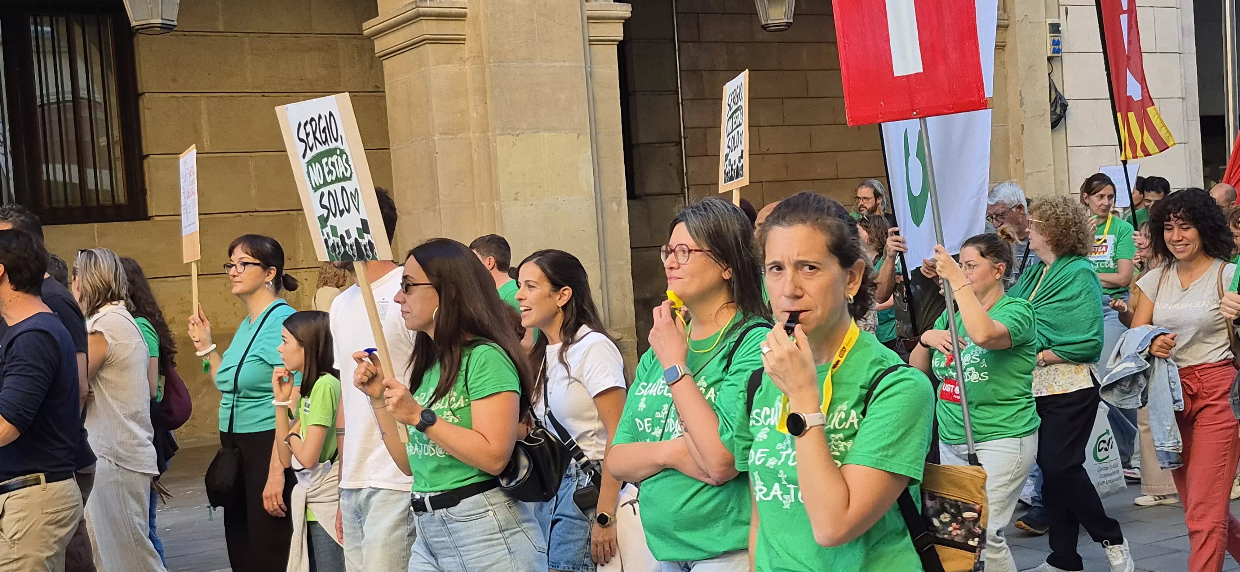 Manifestación de educación en Huesca. Foto Myriam Martínez