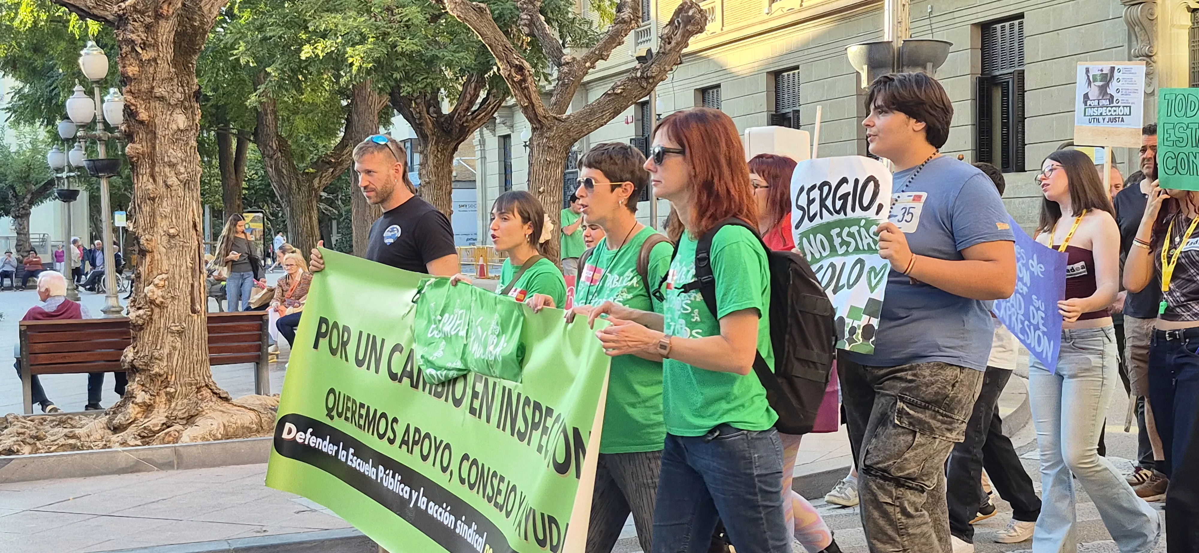 Manifestación de educación en Huesca. Foto Myriam Martínez
