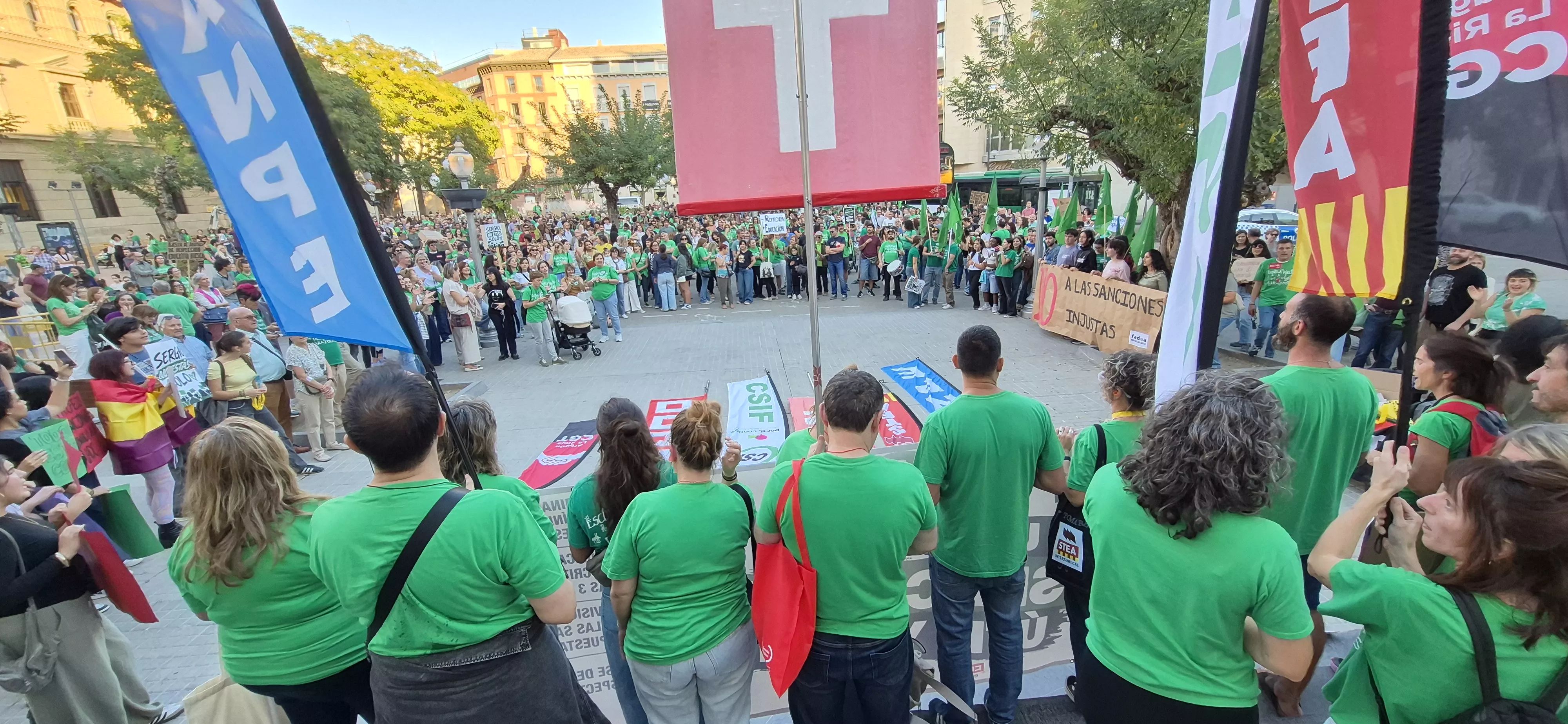 Manifestación de educación en Huesca. Foto Myriam Martínez