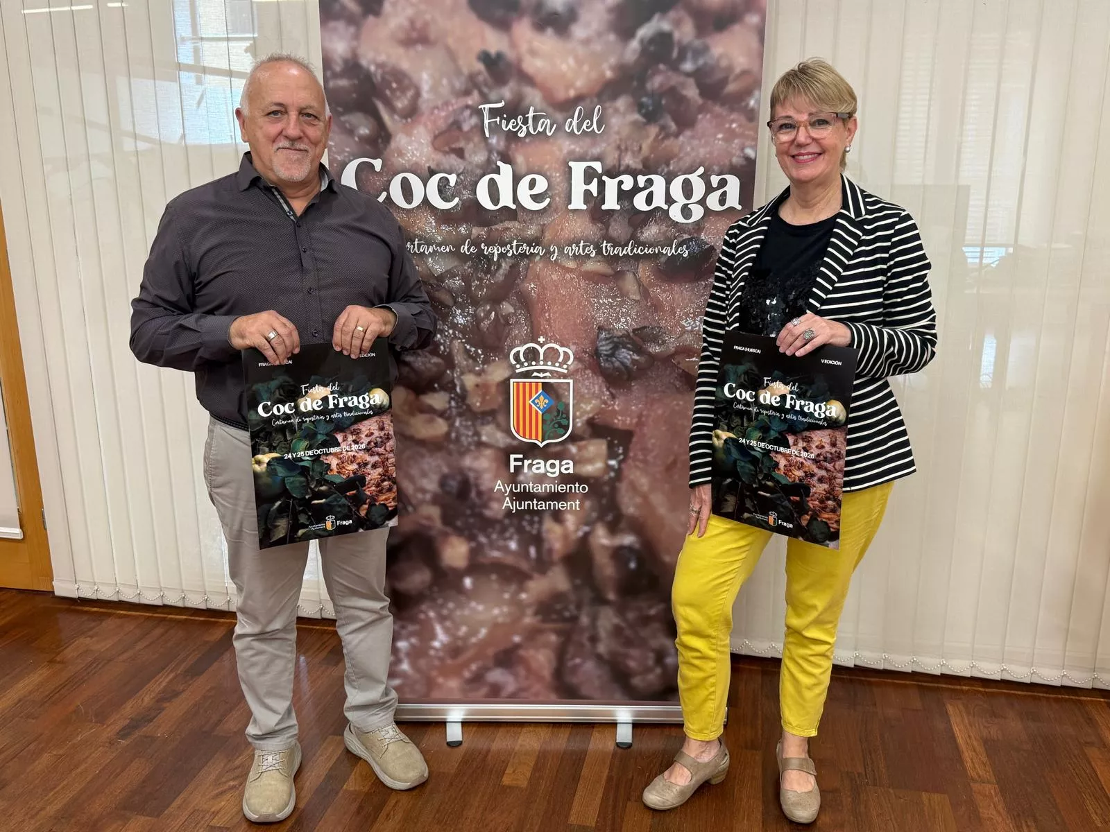 Javier Catalán y Eva Duarte han presentado en Fraga la Fiesta del Coc.
