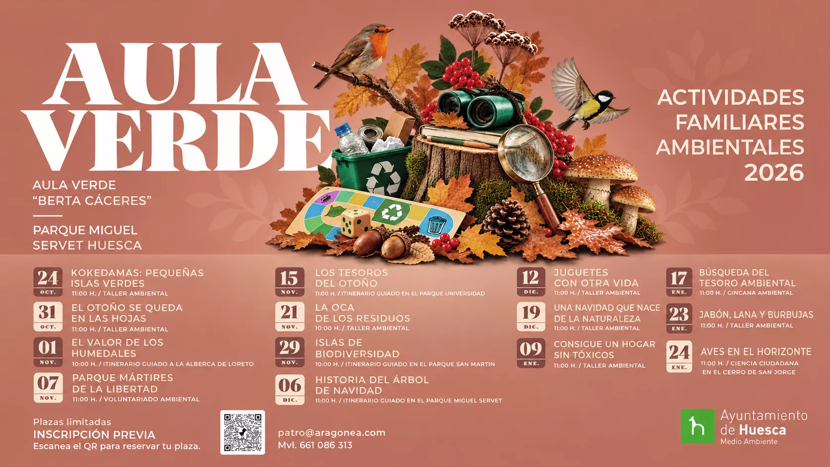 El Aula Verde «Berta Cáceres» de Huesca propone 14 actividades para descubrir y cuidar el medio ambiente