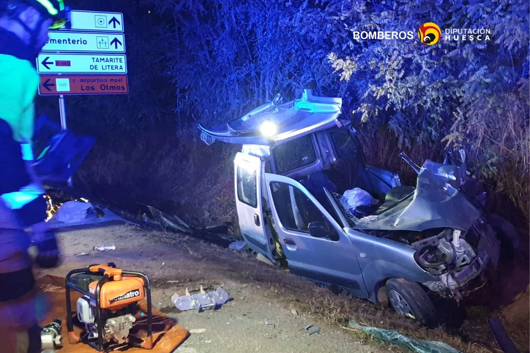 Furgoneta conducida por el que resultaba finalmente fallecido de 89 años