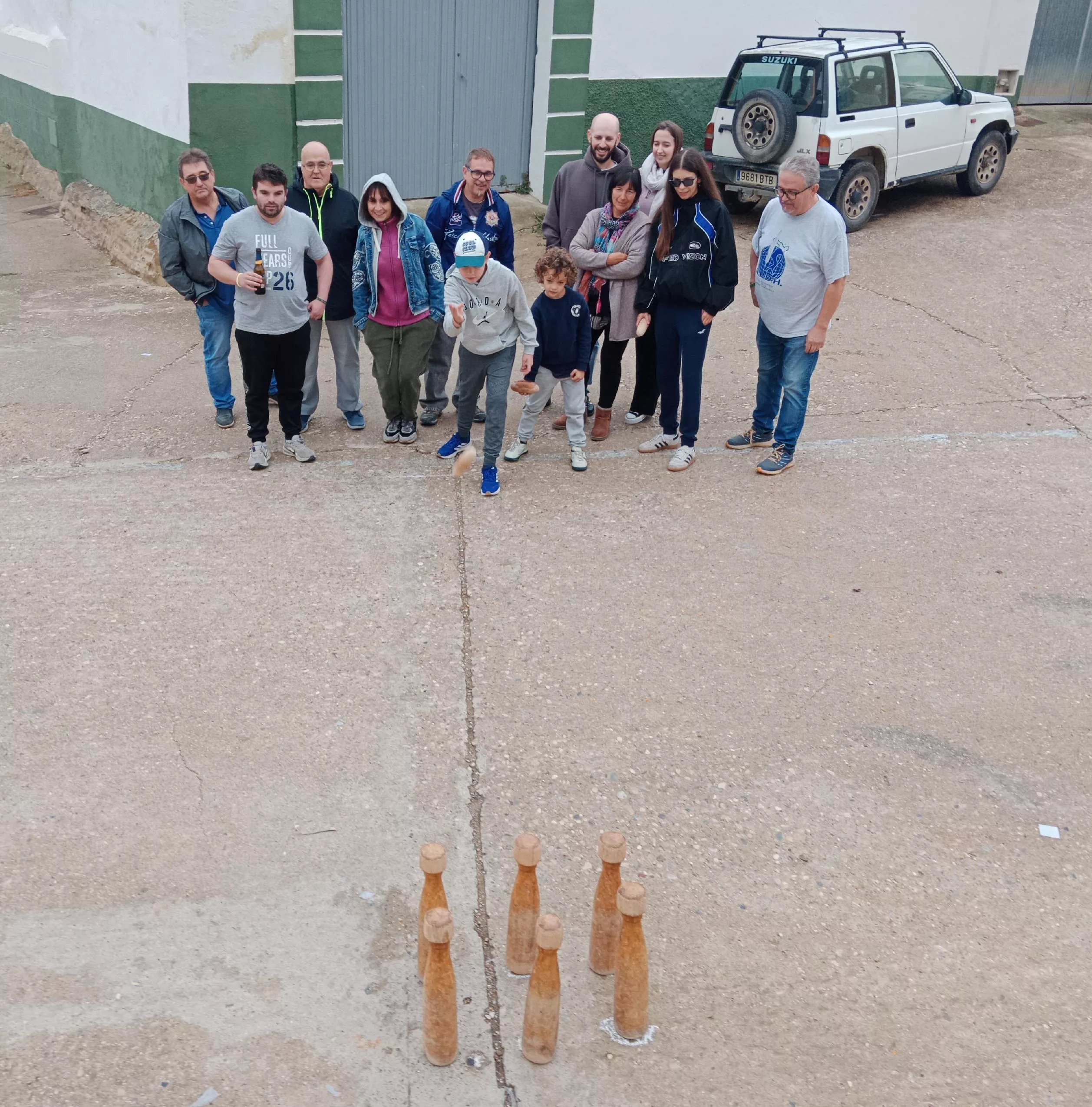 Juegos tradicionales en Pueyo de Fañanas, palistroc de Azanuy