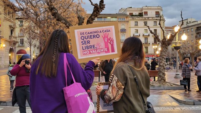 Manifestación por el 8M en Huesca. Foto Mercedes Manterola