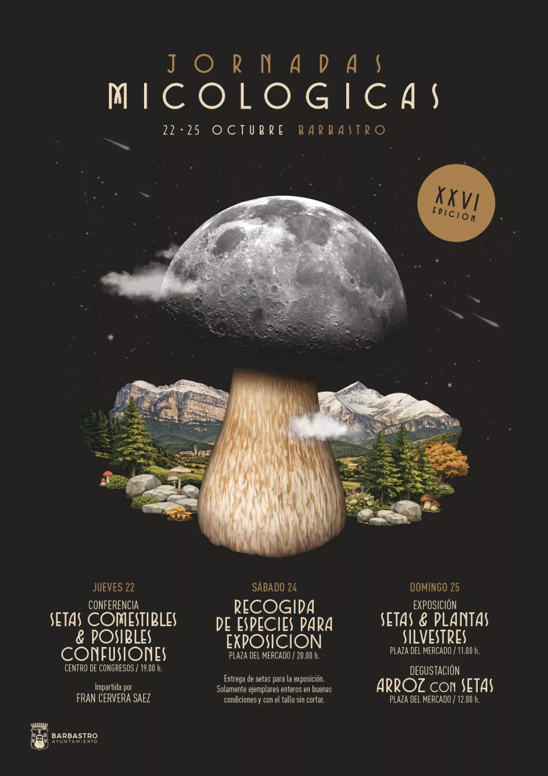 Parte del cartel de las Jornadas Micológicas de Barbastro.