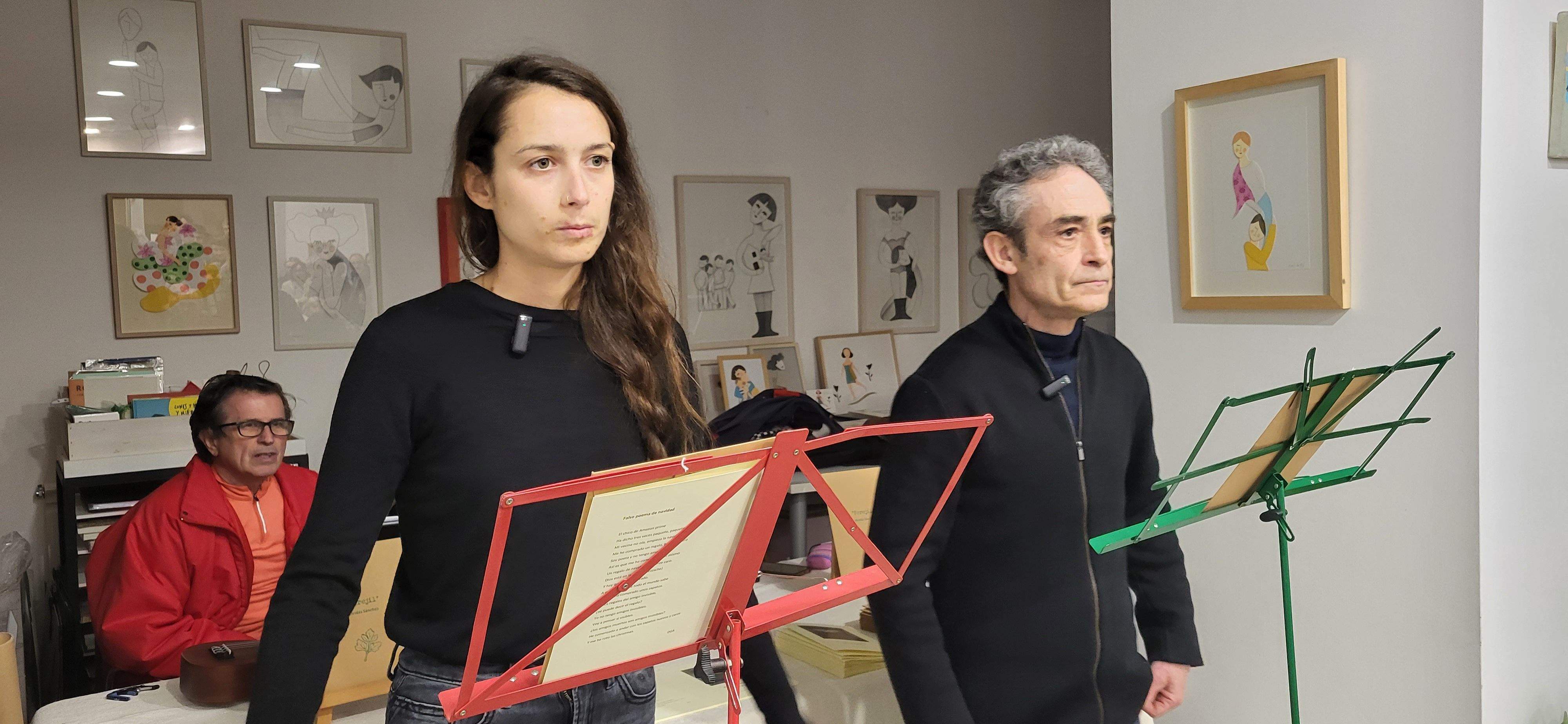 presentación literaria de Nicolás Sánchez, eme eme y David Liquen. Foto Myriam Martínez