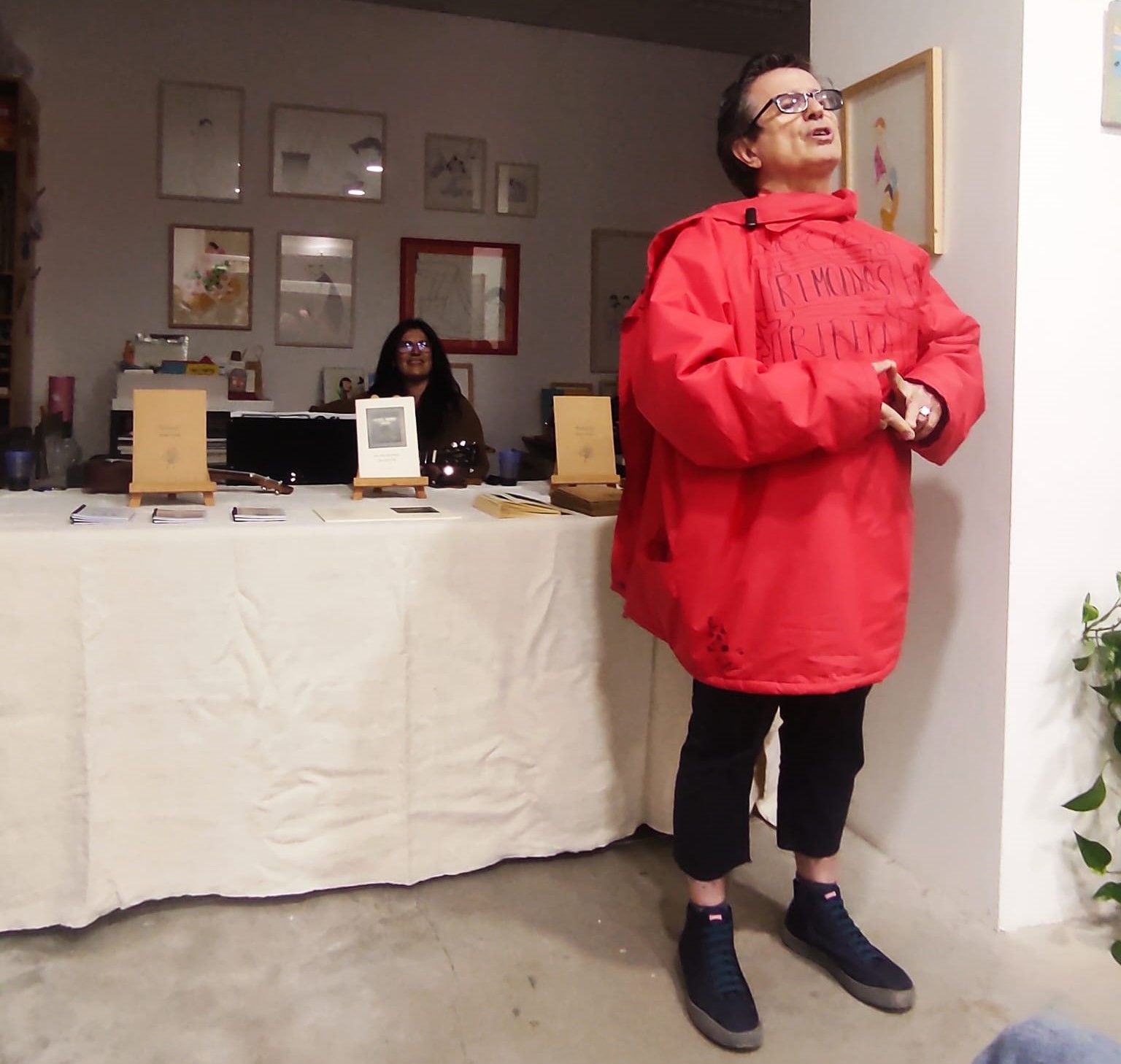 presentación literaria de Nicolás Sánchez, eme eme y David Liquen. Foto Ana Mora