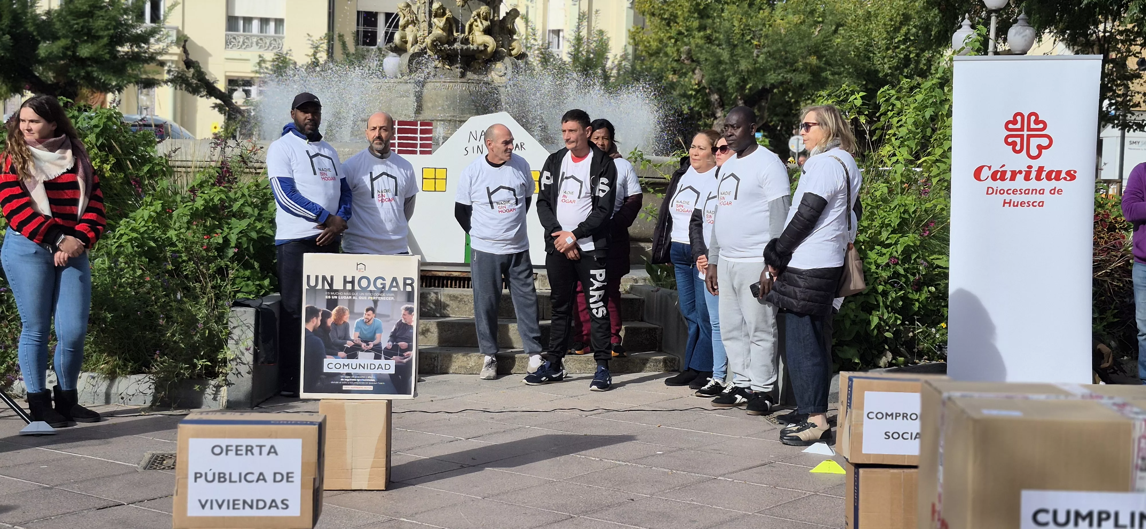 Acto de Cáritas Huesca con motivo del Día de las Personas sin Hogar. Foto Myriam Martínez