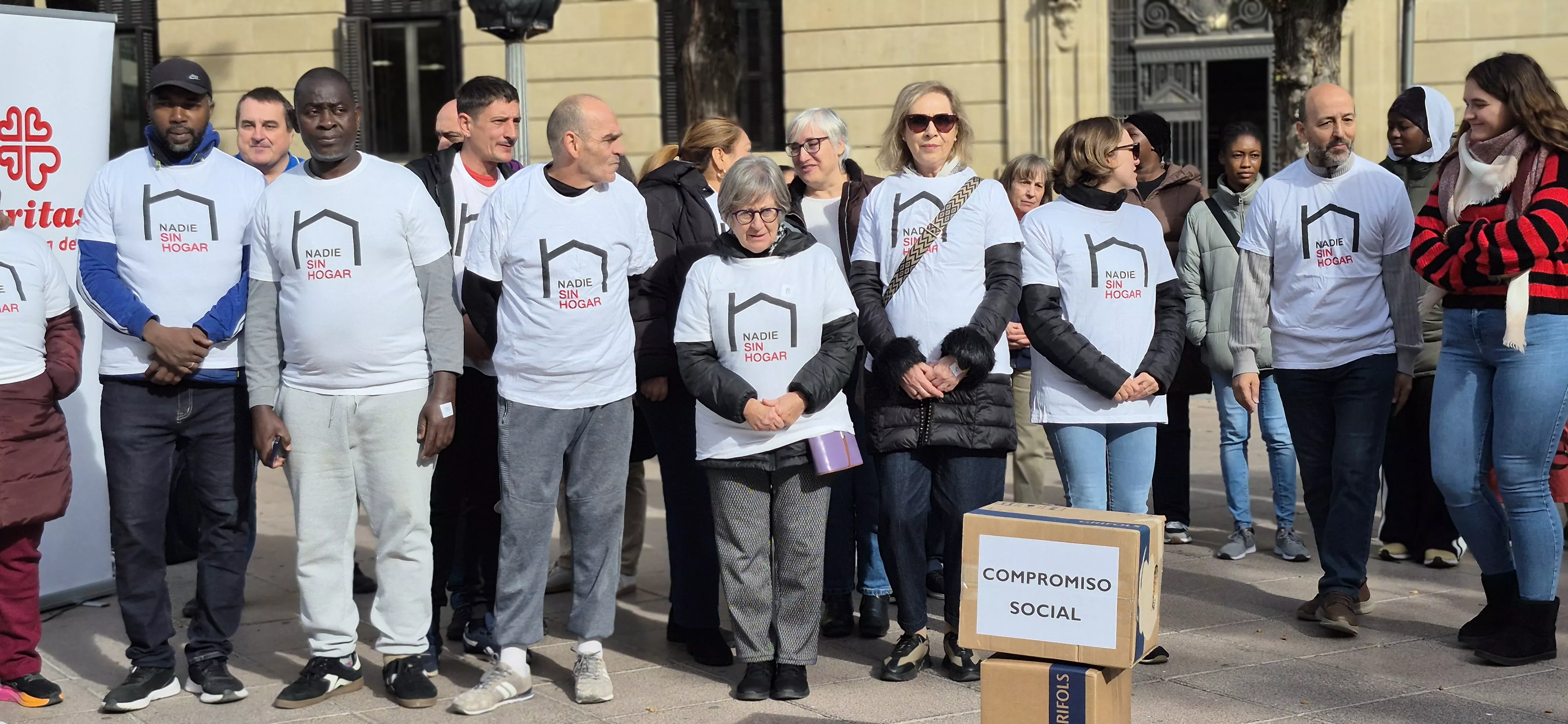 Acto de Cáritas Huesca con motivo del Día de las Personas sin Hogar. Foto Myriam Martínez