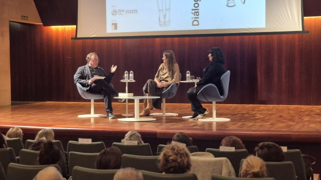 José Domingo Dueñas, Marta Borraz yEva Cosculluela. Foto Myriam Martínez José Domingo Dueñas, Marta Borraz yEva Cosculluela. Foto Myriam Martínez