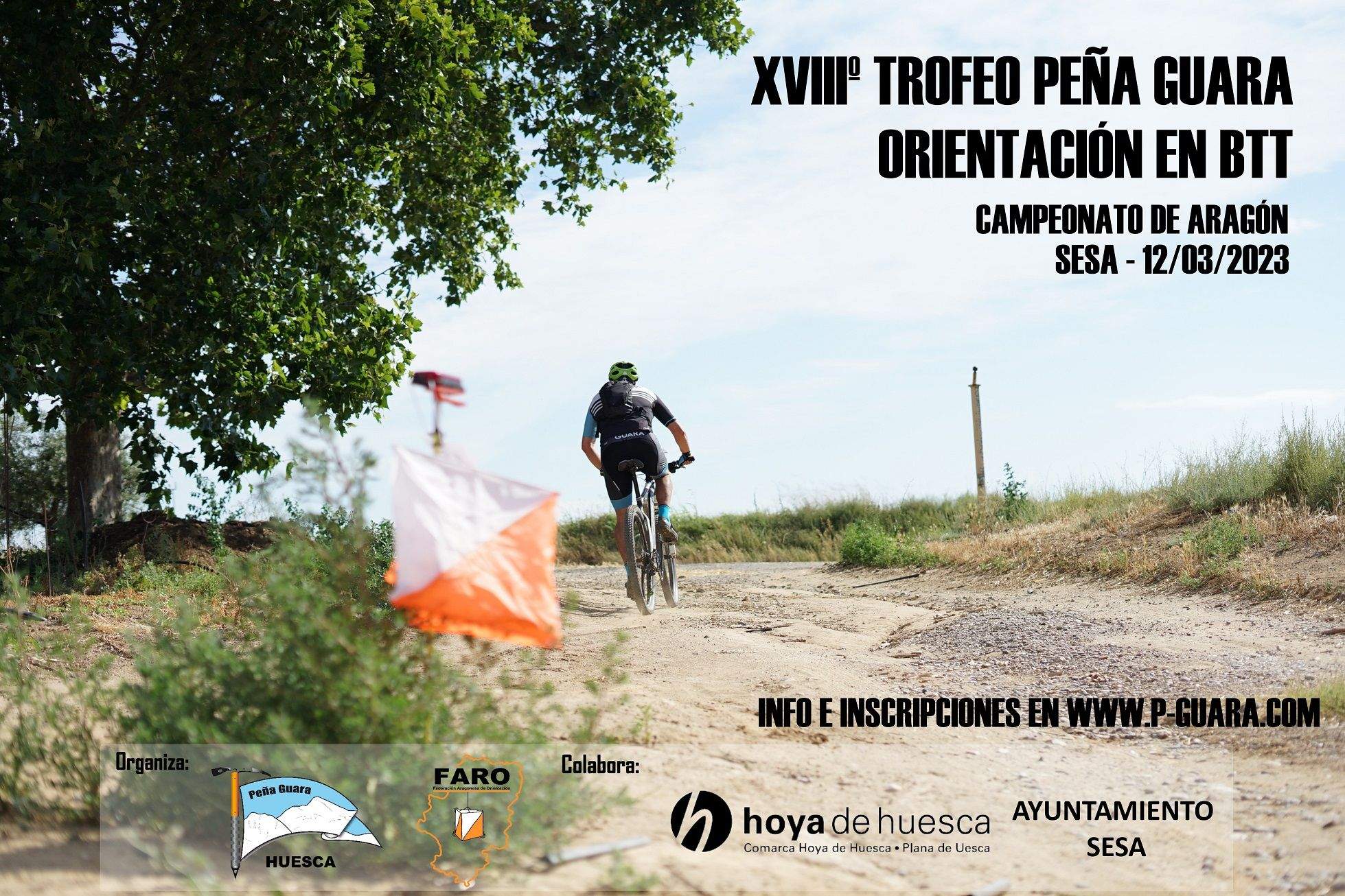 Cartel del Trofeo Peña Guara de Orientación en BTT.