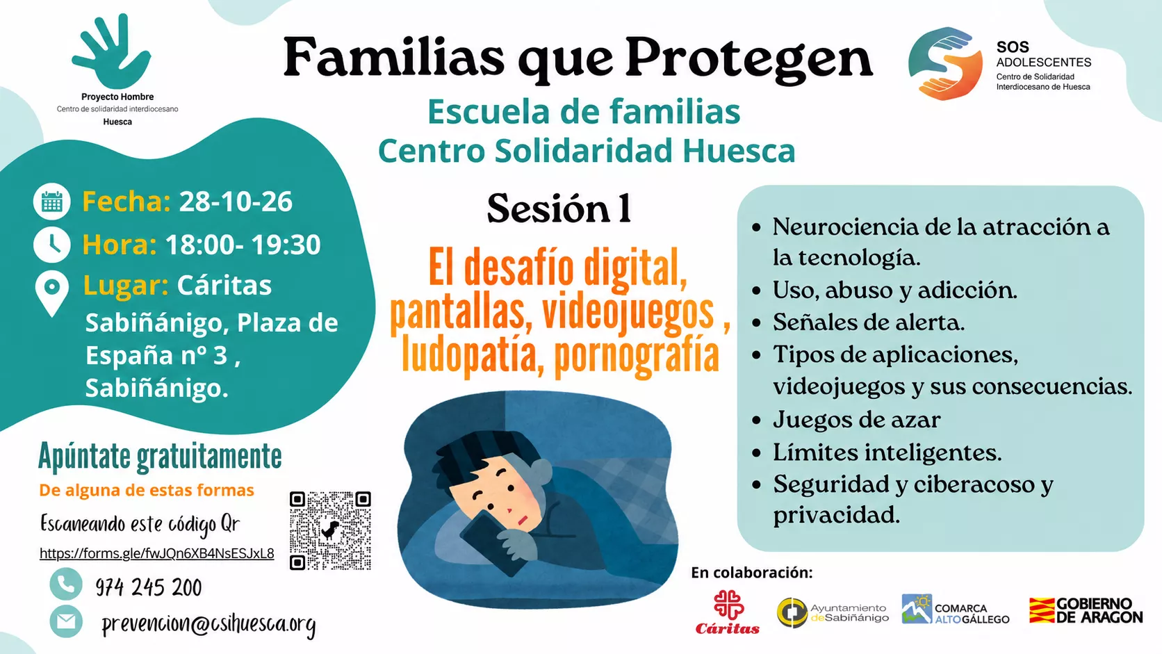 Proyecto Hombre Huesca pone en marcha en Sabiñánigo una escuela de familias.