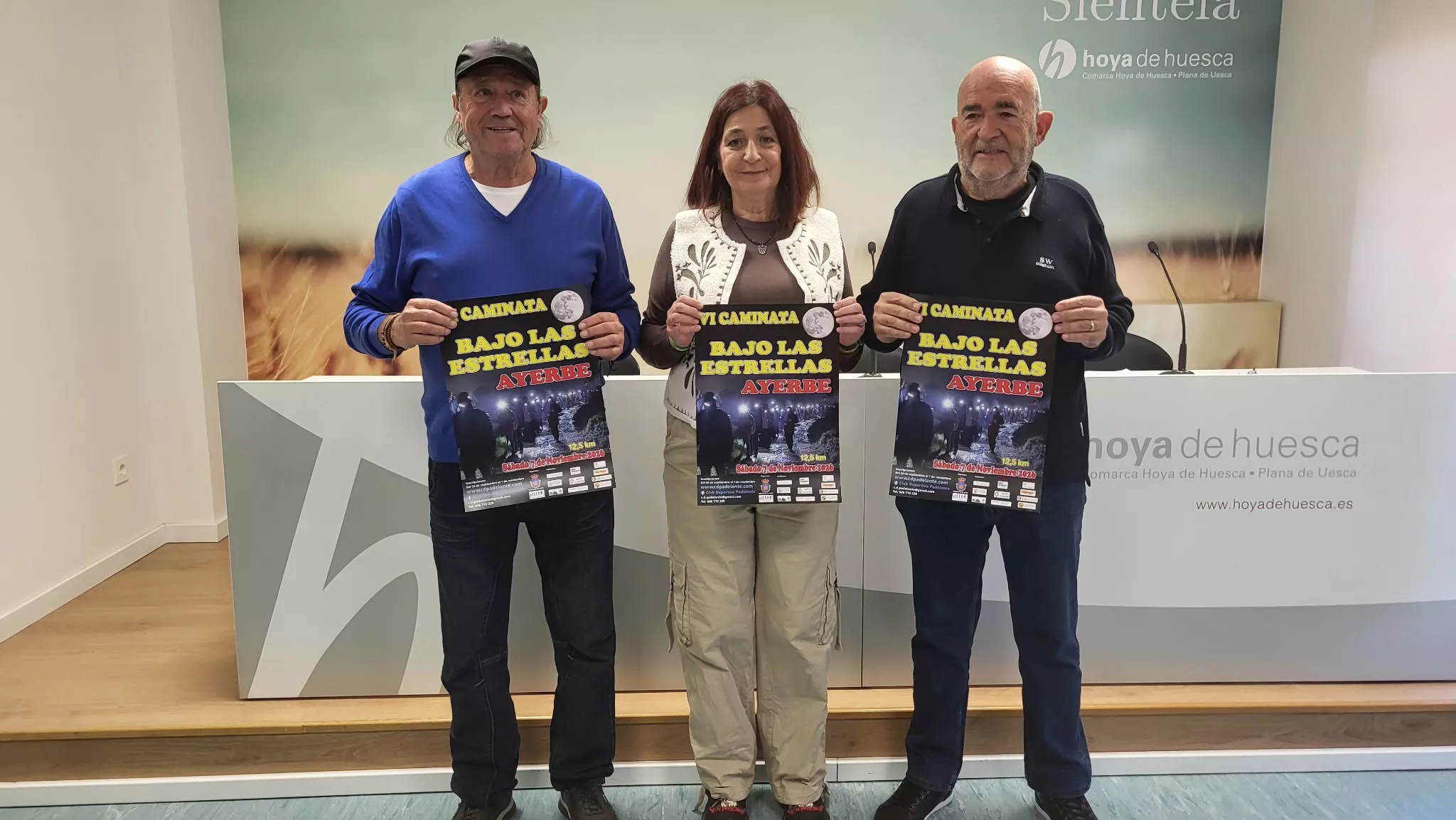 José Antonio Sarasa, Susana Magán y Alejandro Salcedo han presentado la VI Caminata bajo las estrellas