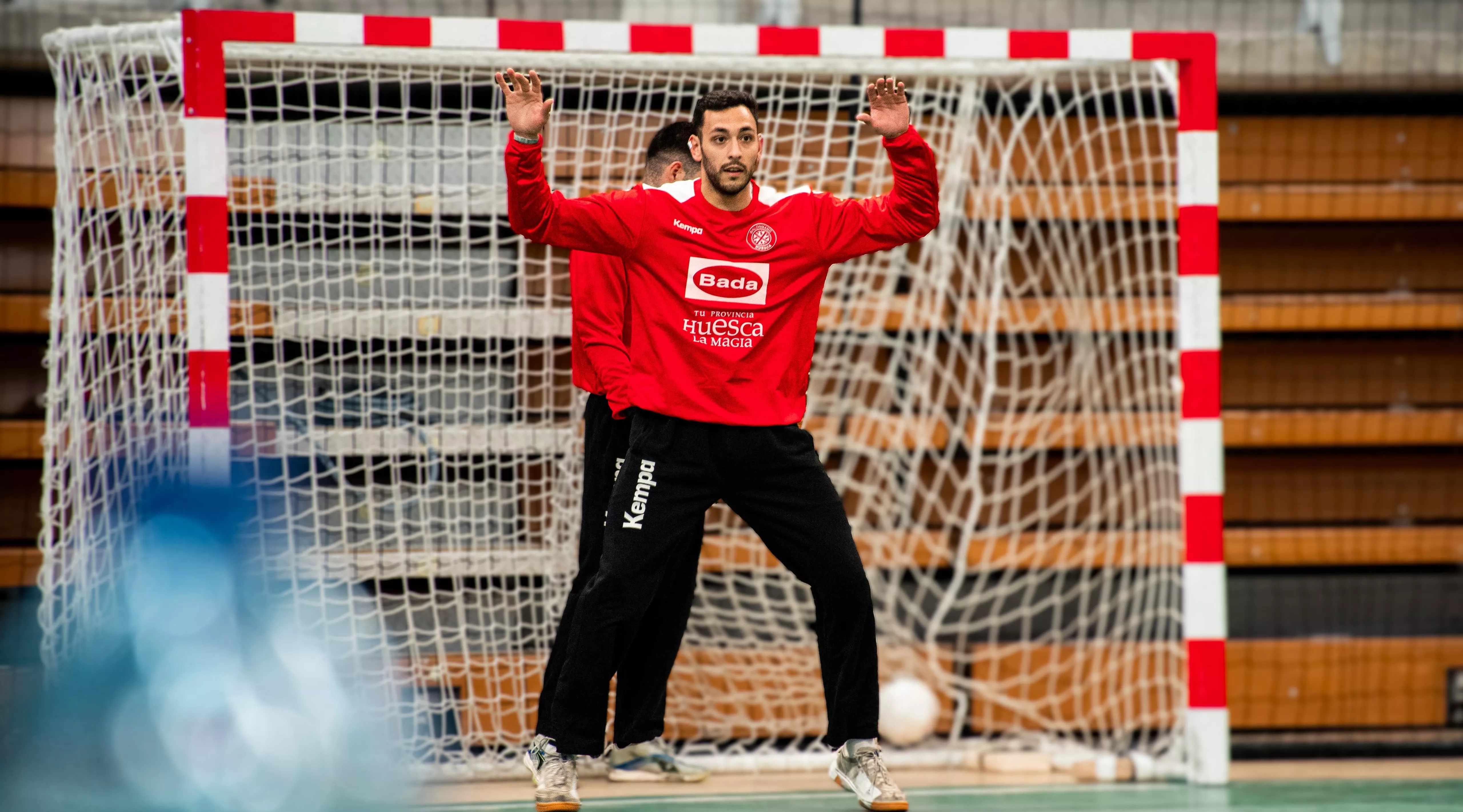 Mendieta, portero de Bada Huesca, en el entrenamiento de este jueves. Foto: Bada Huesca