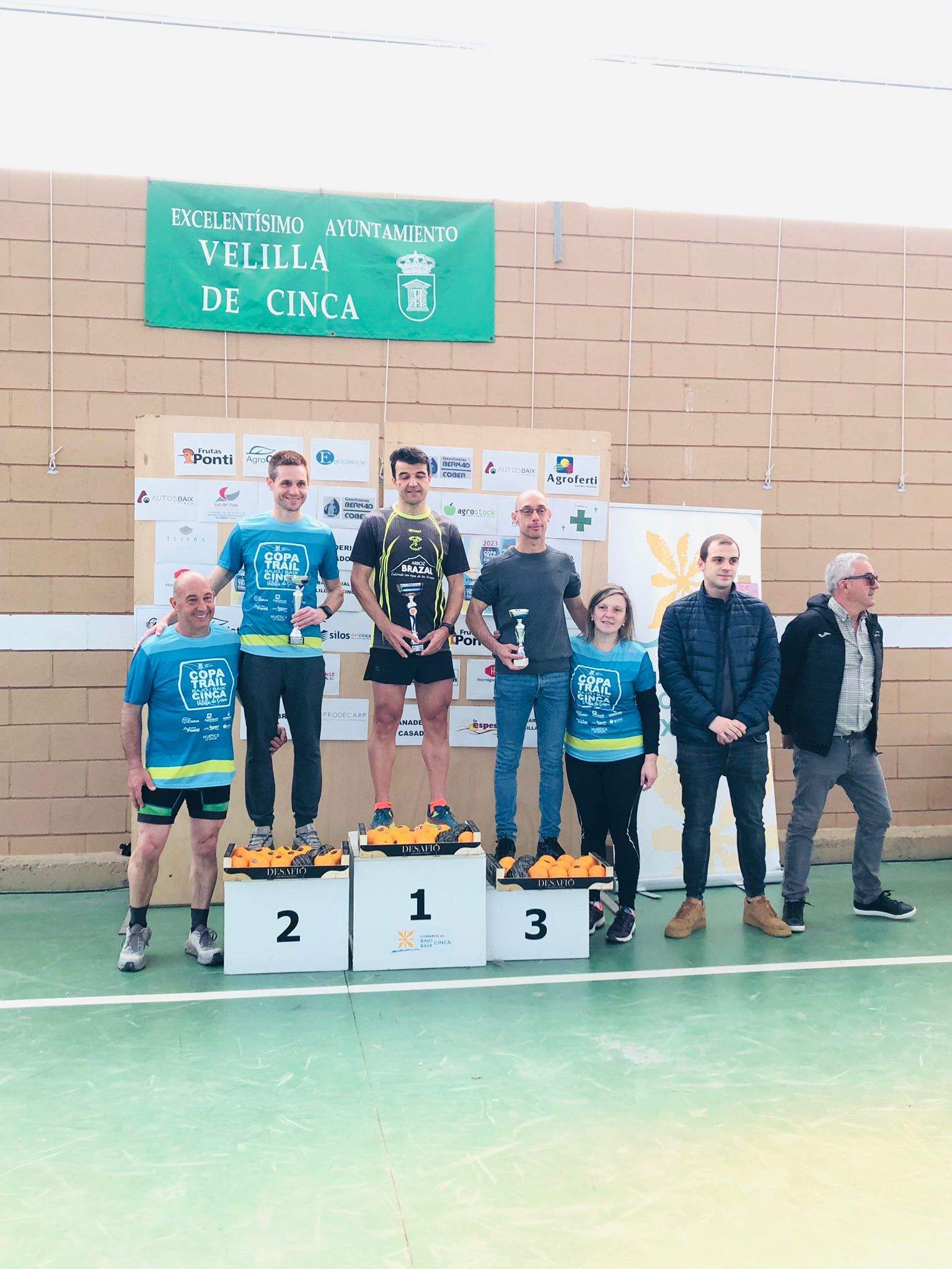 Podio masculino de la prueba reina del Trail Velilla de Cinca.