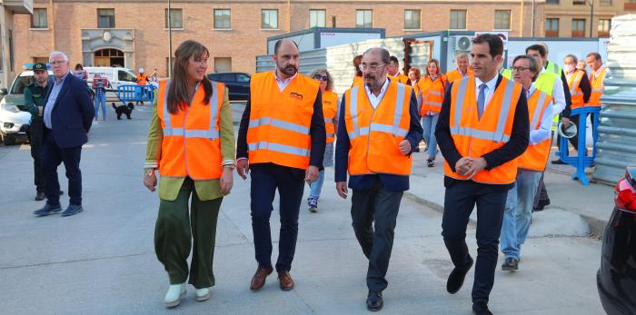 Obras del nuevo centro de salud de Barbastro. Foto DGA