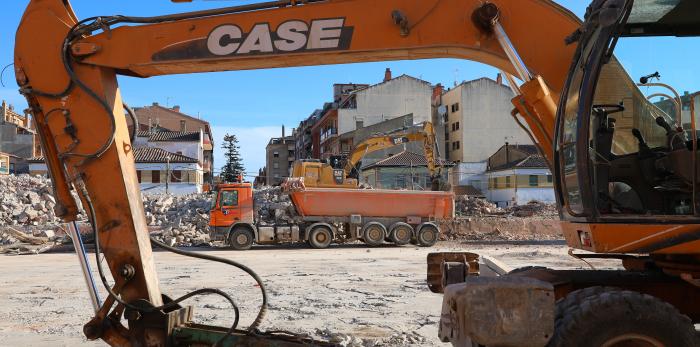 Obras del nuevo centro de salud de Barbastro. Foto DGA