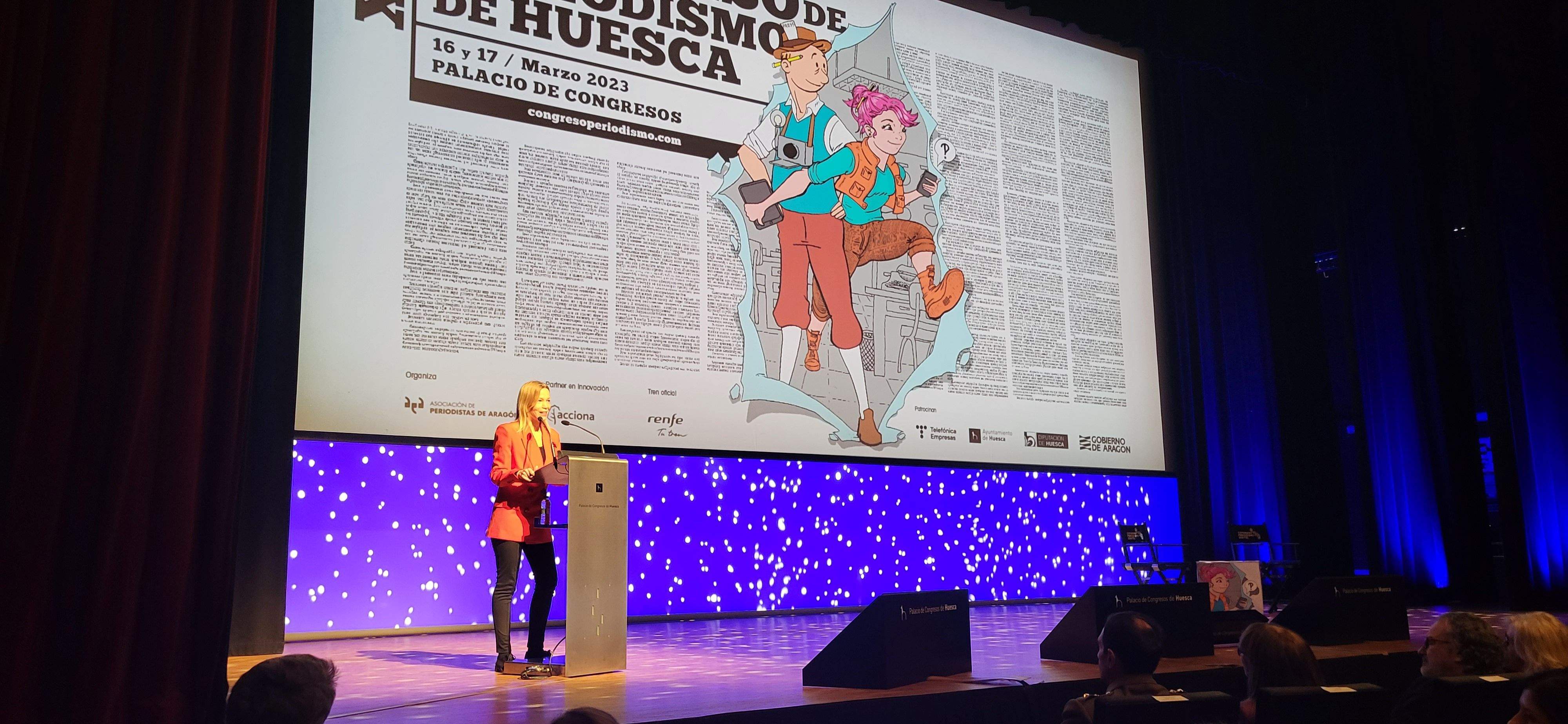 Sara Castillero, presidenta decana de la Asociación de Periodistas de Aragón.  Foto Myriam Martínez