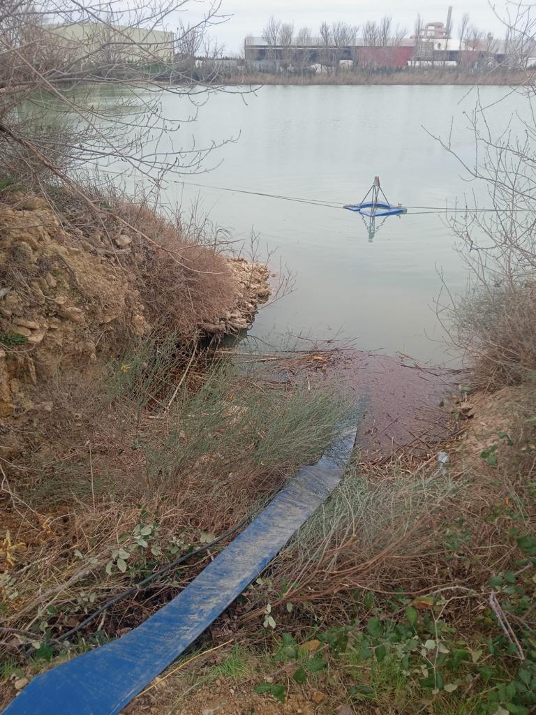 Desprendimiento en el azud de los Puentes del Rey de Sariñena