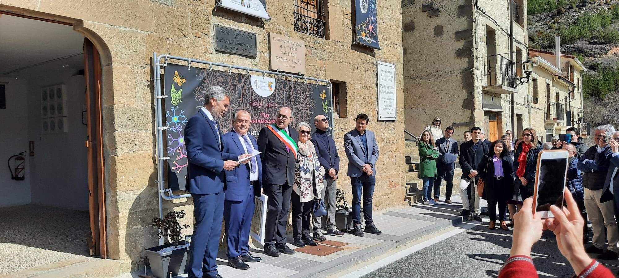 Ayerbe, en el nombramiento de Santiago Ramón y Cajal como Hijo Predilecto de Petilla de Aragón 