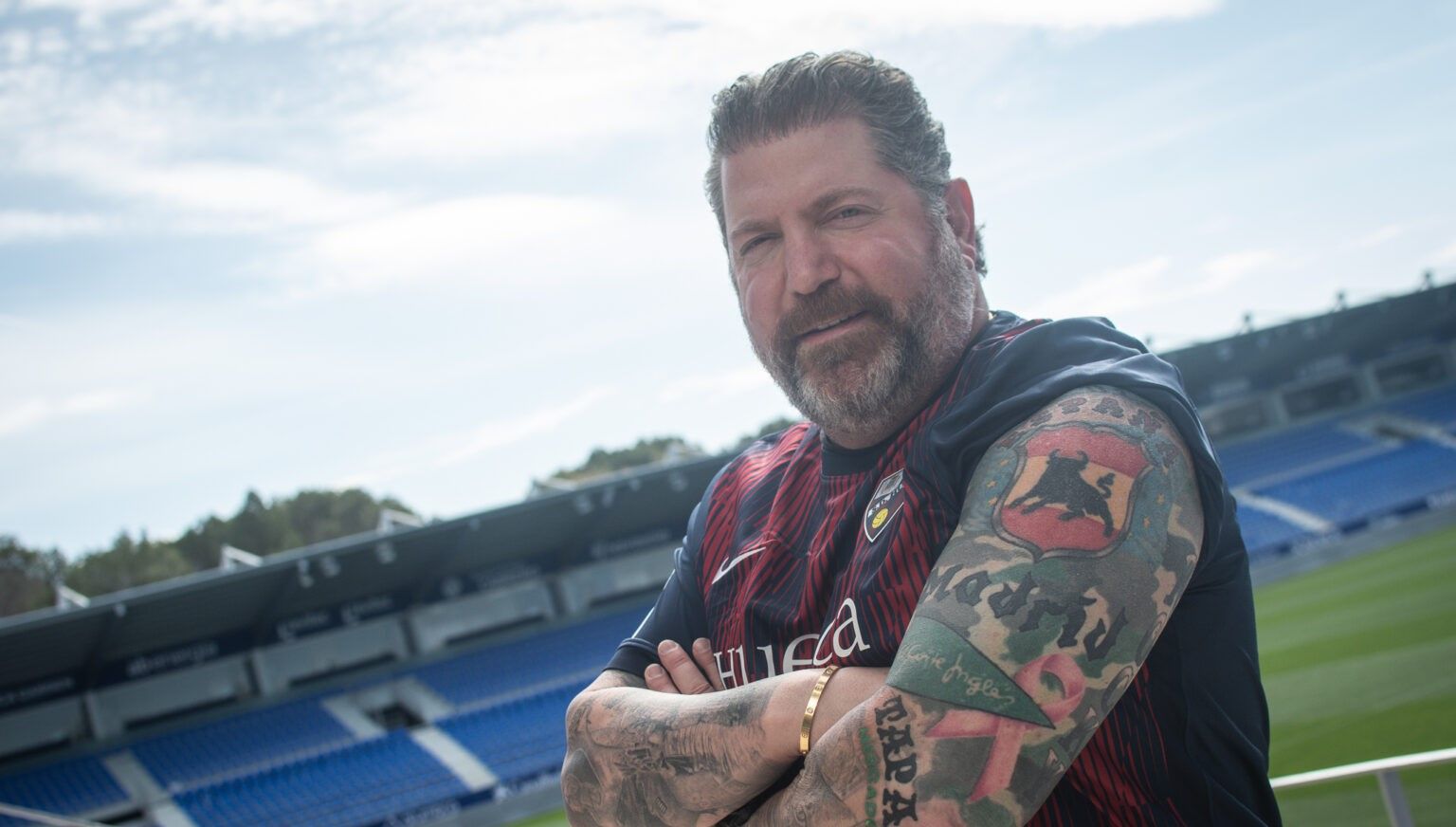 El estadounidense Larry Shy, en El Alcoraz con la camiseta del Huesca. Foto: SD Huesca