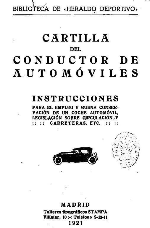 Cartilla de conducción de automóviles Cartilla de conducción de automóviles