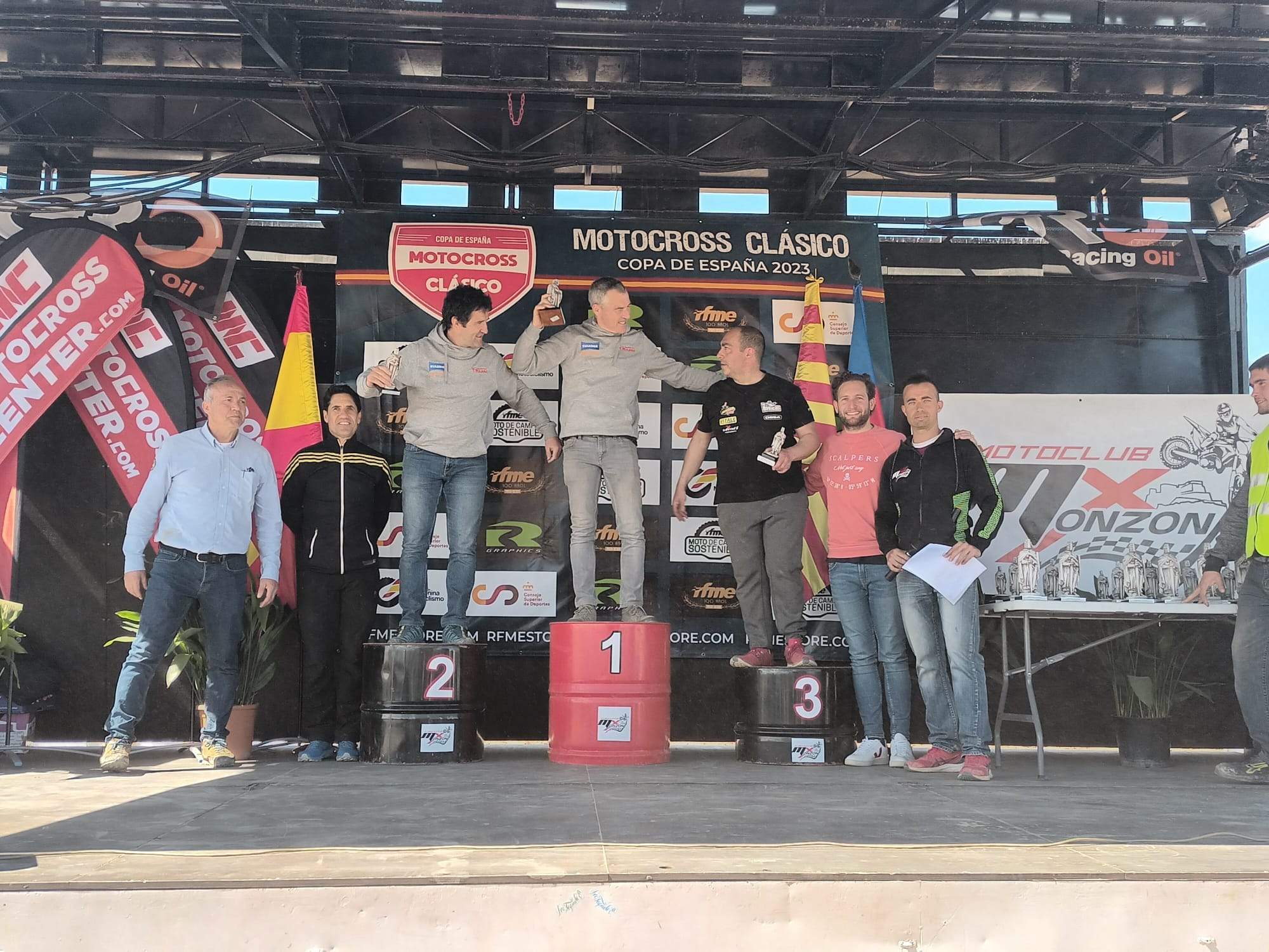 Podio de la Copa de España MX Clásico de Monzón