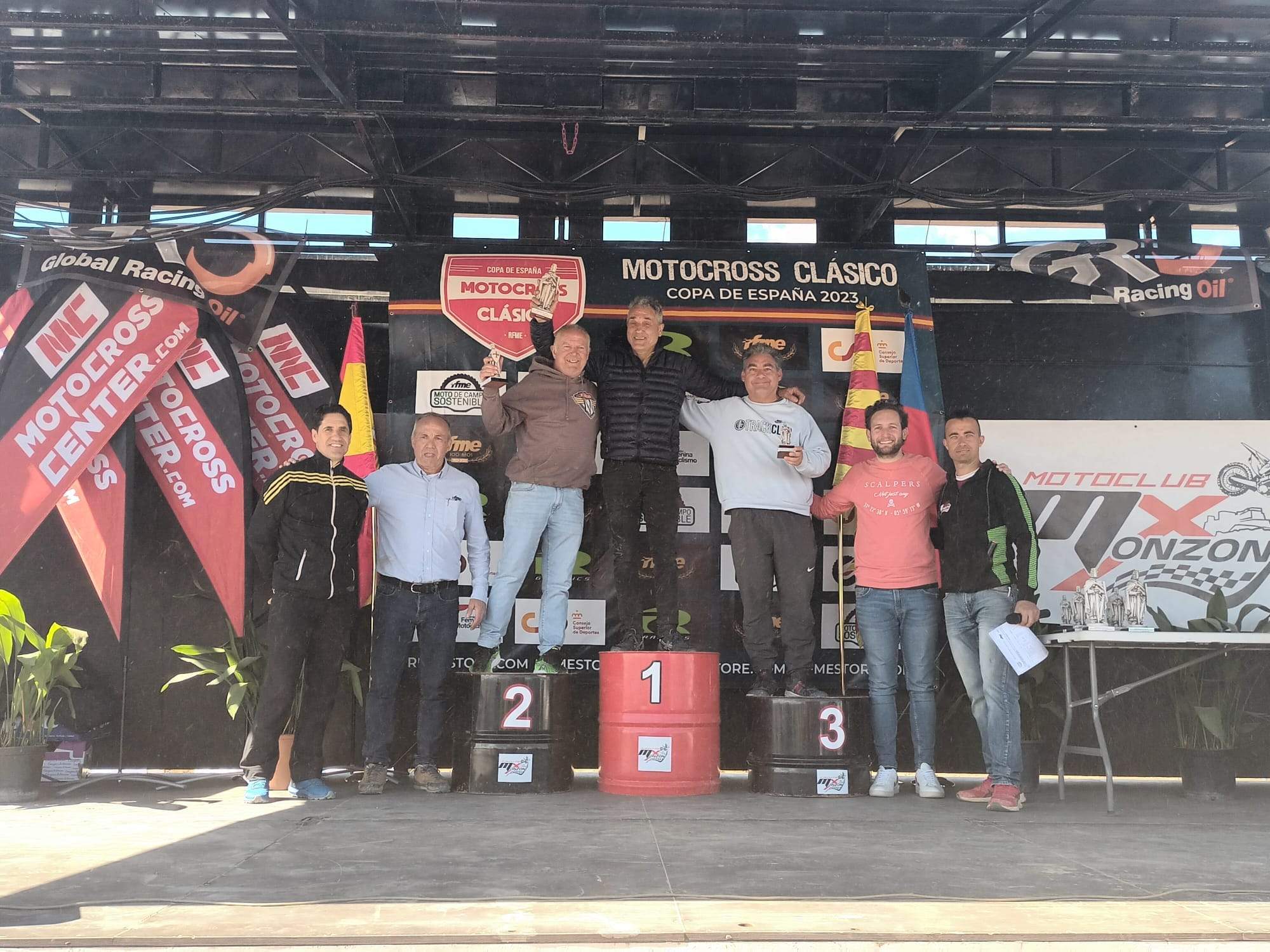 Podio de la Copa de España MX Clásico de Monzón