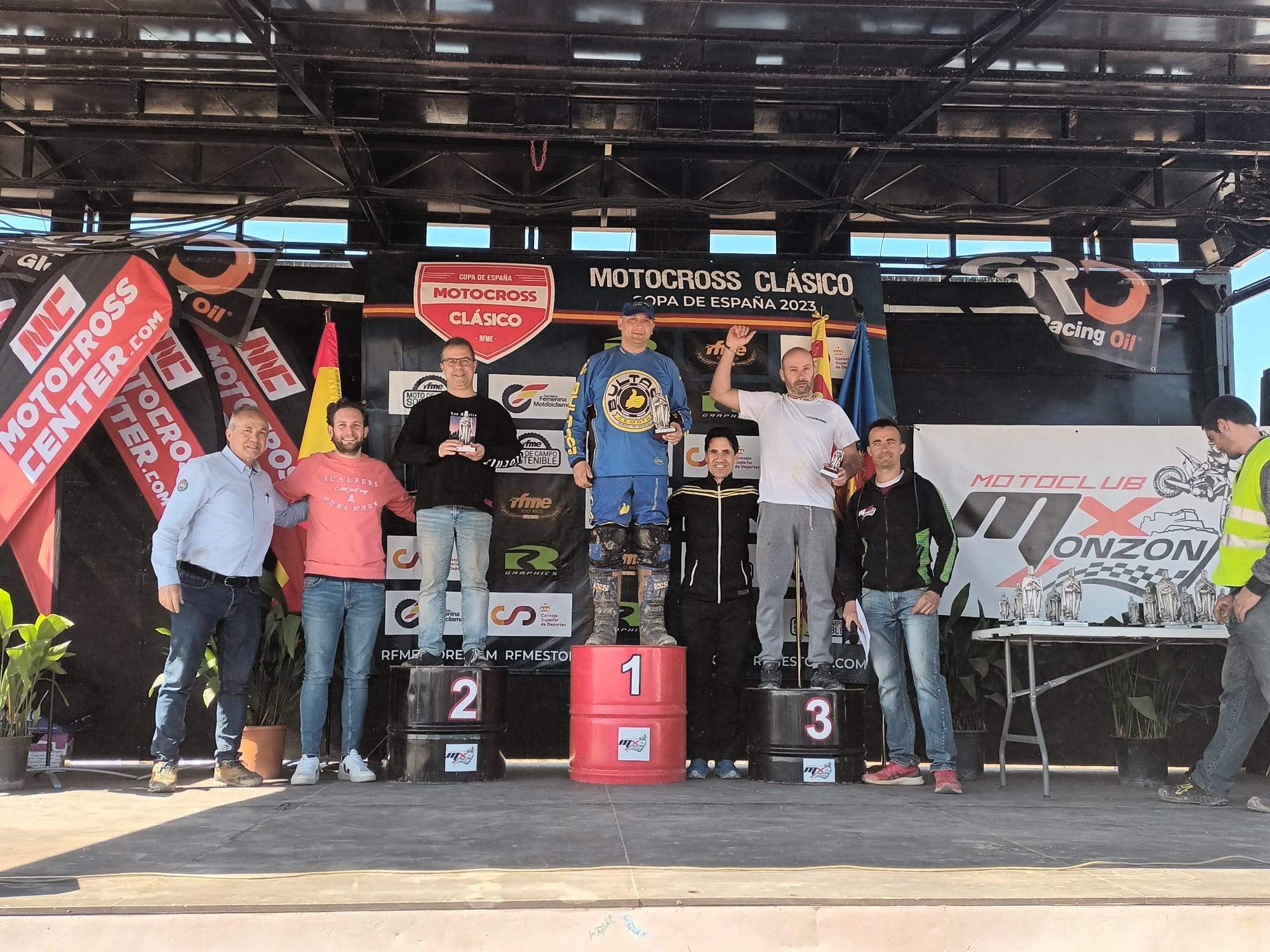 Podio de la Copa de España MX Clásico de Monzón