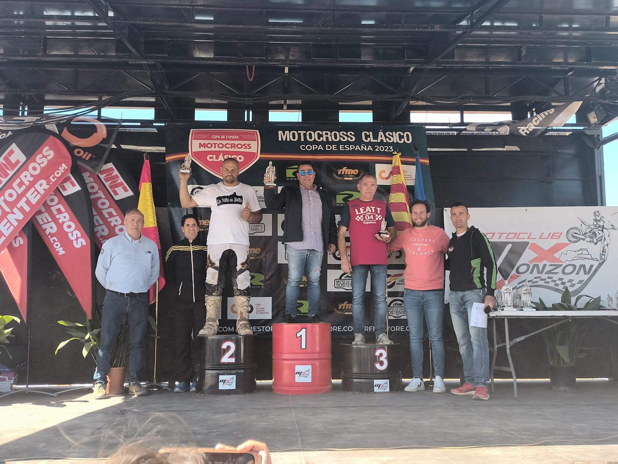Podio de la Copa de España MX Clásico de Monzón