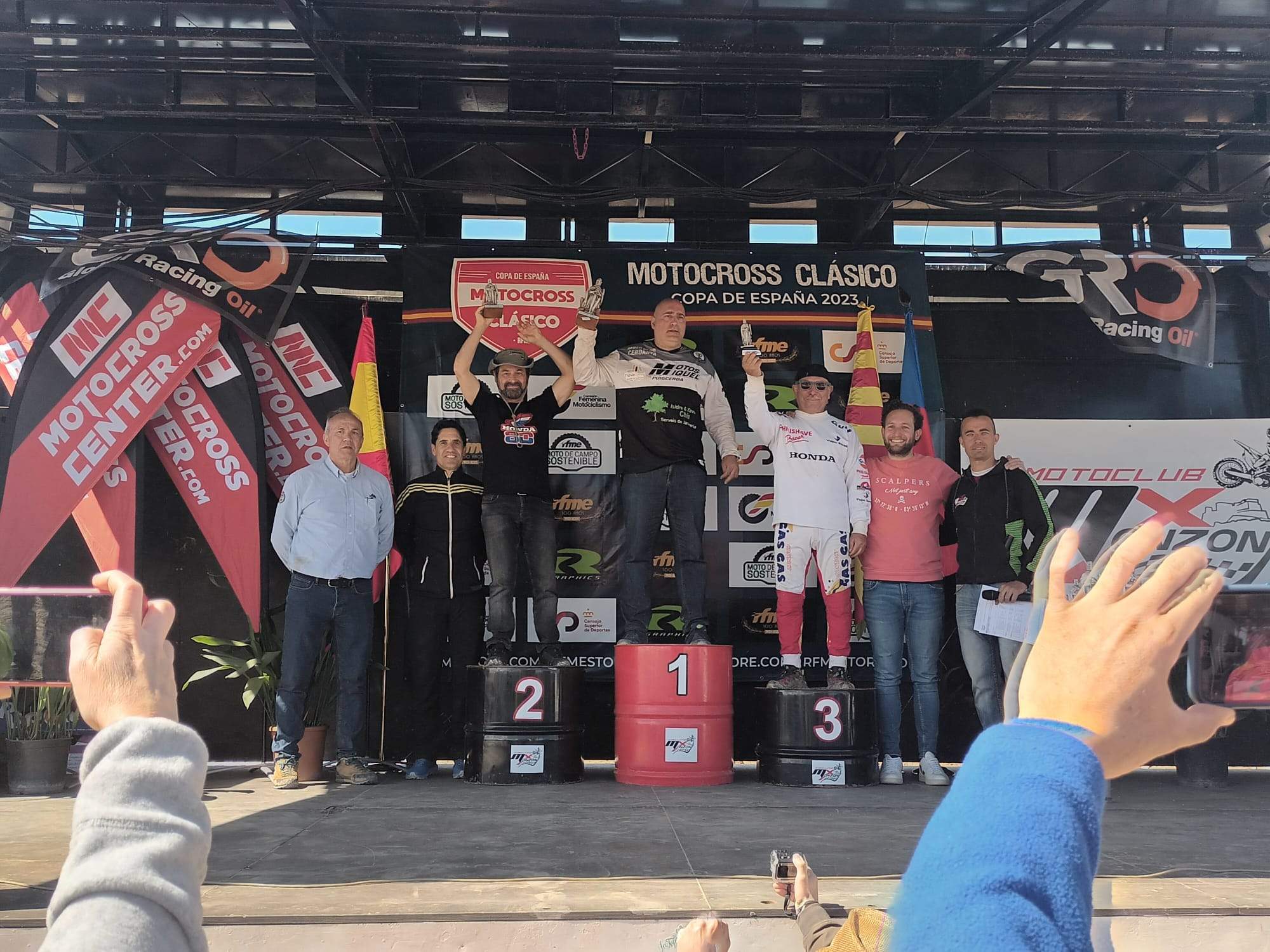 Podio de la Copa de España MX Clásico de Monzón