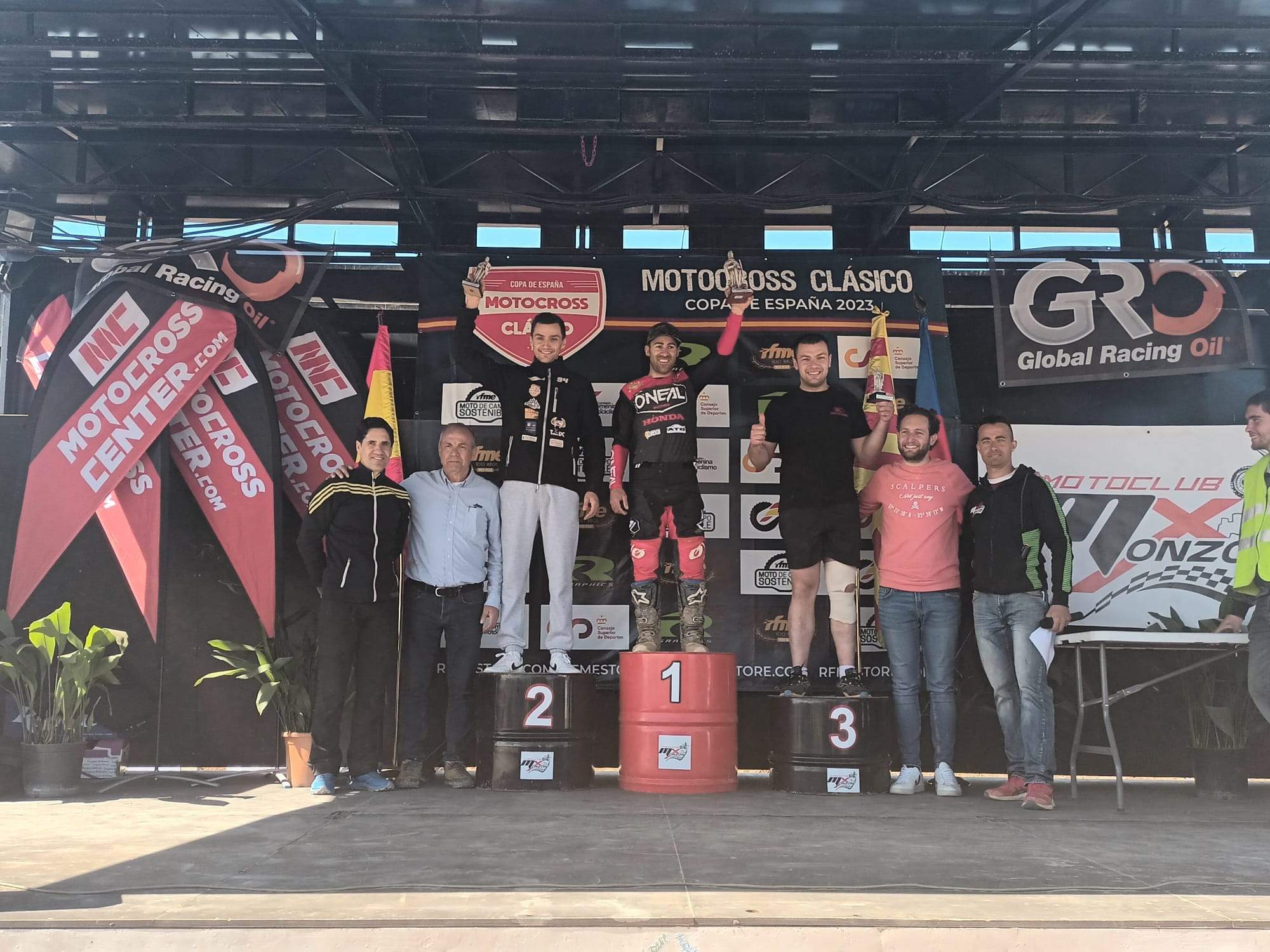 Podio de la Copa de España MX Clásico de Monzón