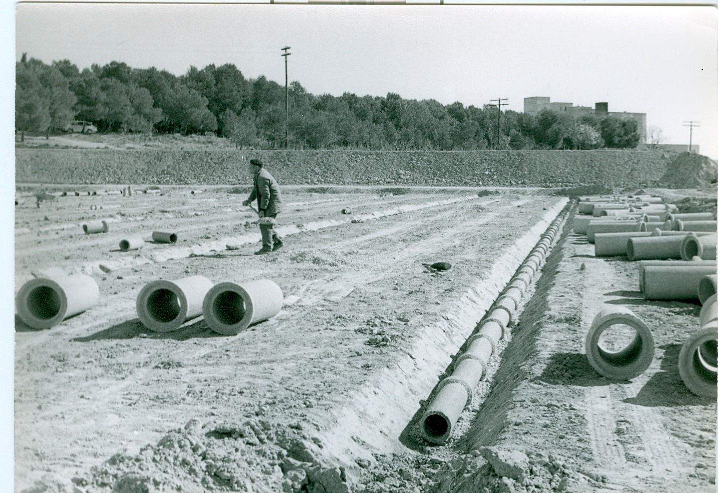 Estadio El Alcoraz, en plena construcción.