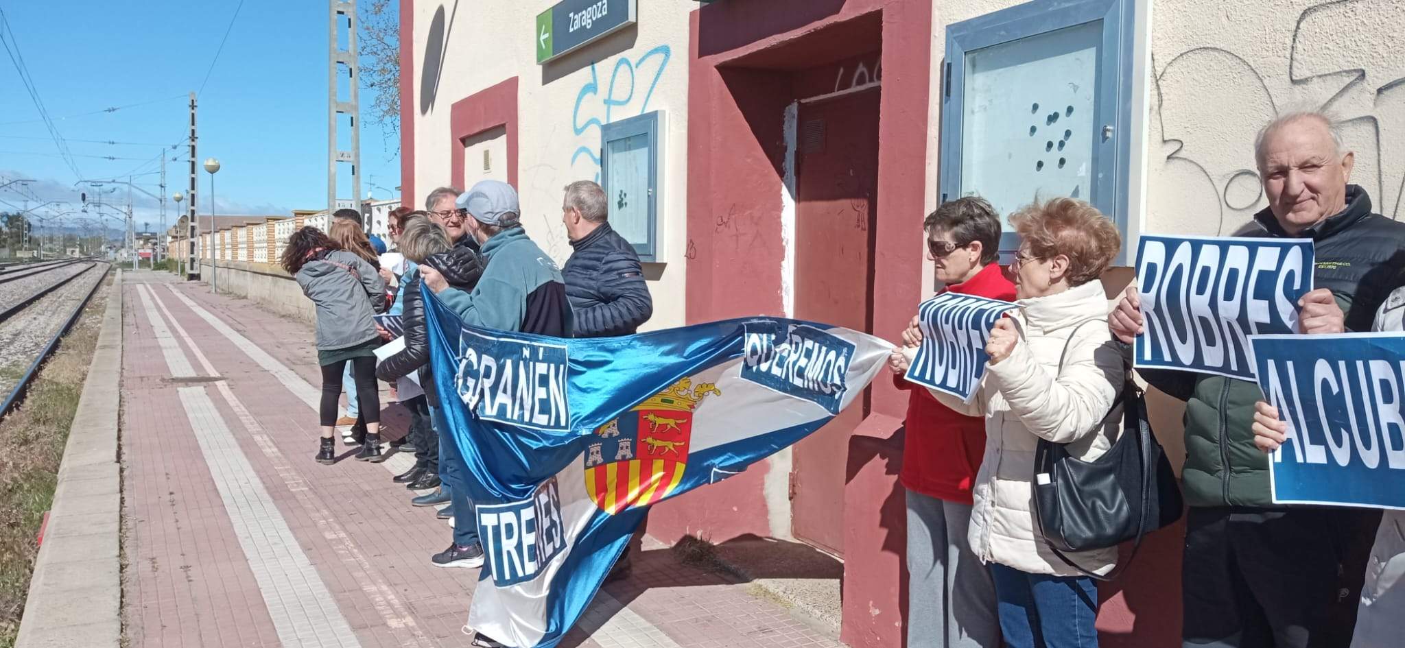 Concentración de Monegros no Pierdas Tu Tren en Grañén