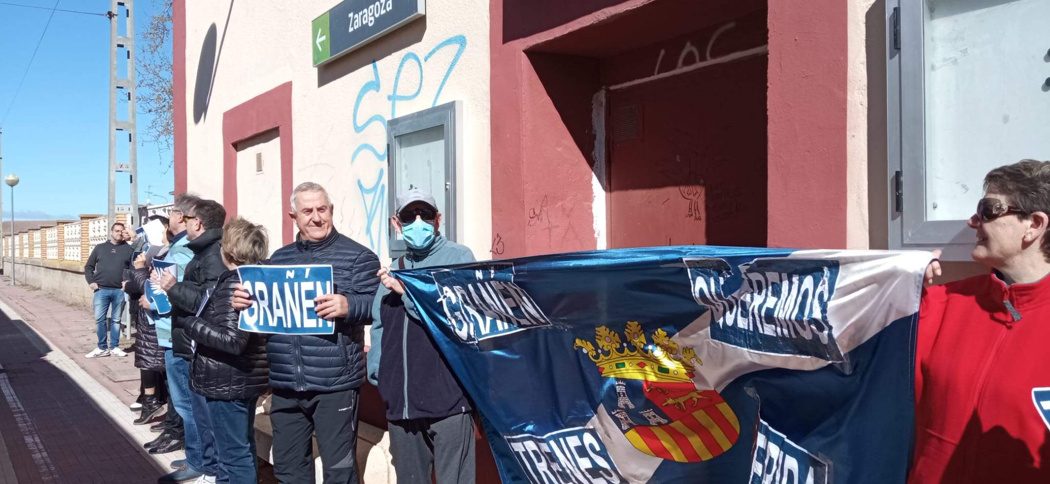 Concentración de Monegros no Pierdas Tu Tren en Grañén