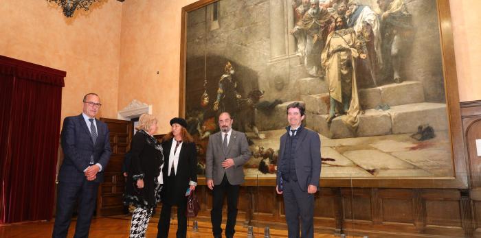 Acto de entrega de Aragón a Huesca de la escultura en honor a Carlos Saura. Foto DGA