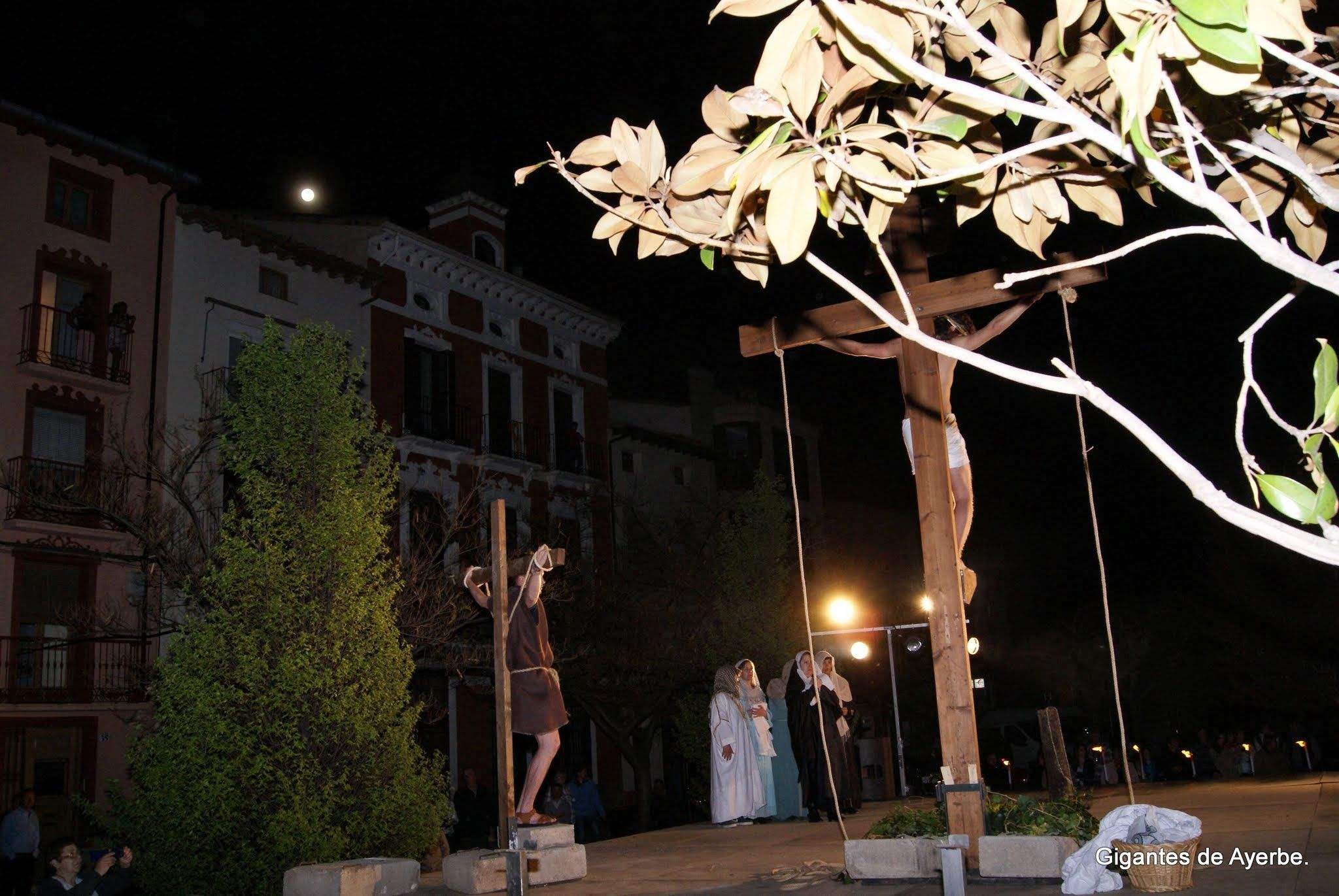 Imagen de la representación de la Enclavación de Ayerbe.