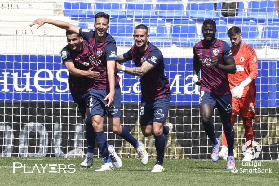 Juan Carlos celebra uno de los goles conseguidos ante el Burgos la temporada pasada. Foto: LaLiga