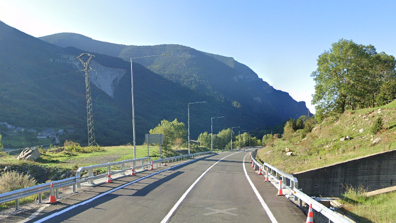 Uno de los tramos de la N-230 donde se está trabajando