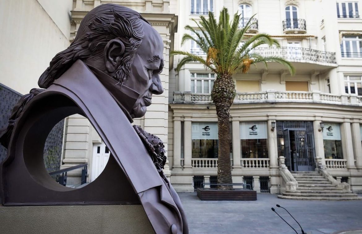 Busto de Goya en la sede de la Fundación Ibercaja