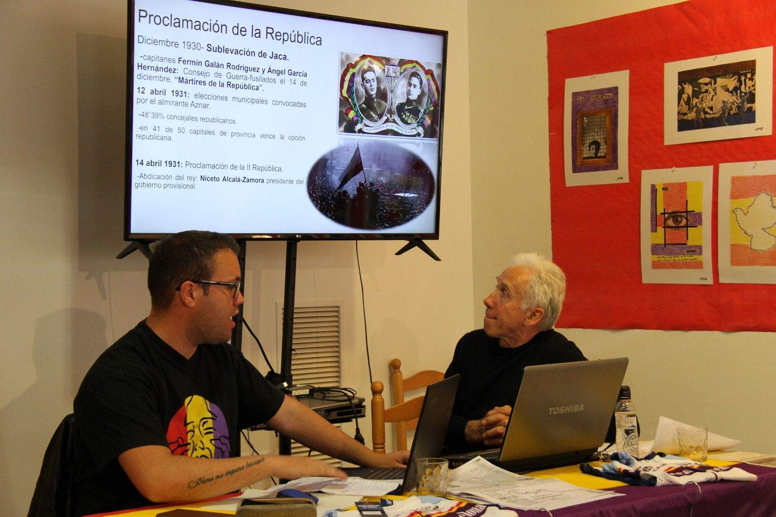 Carlos A. Migliaccio y Miguel Cored, en la charla sobre "La Republicana". Foto Carlos Neofato 