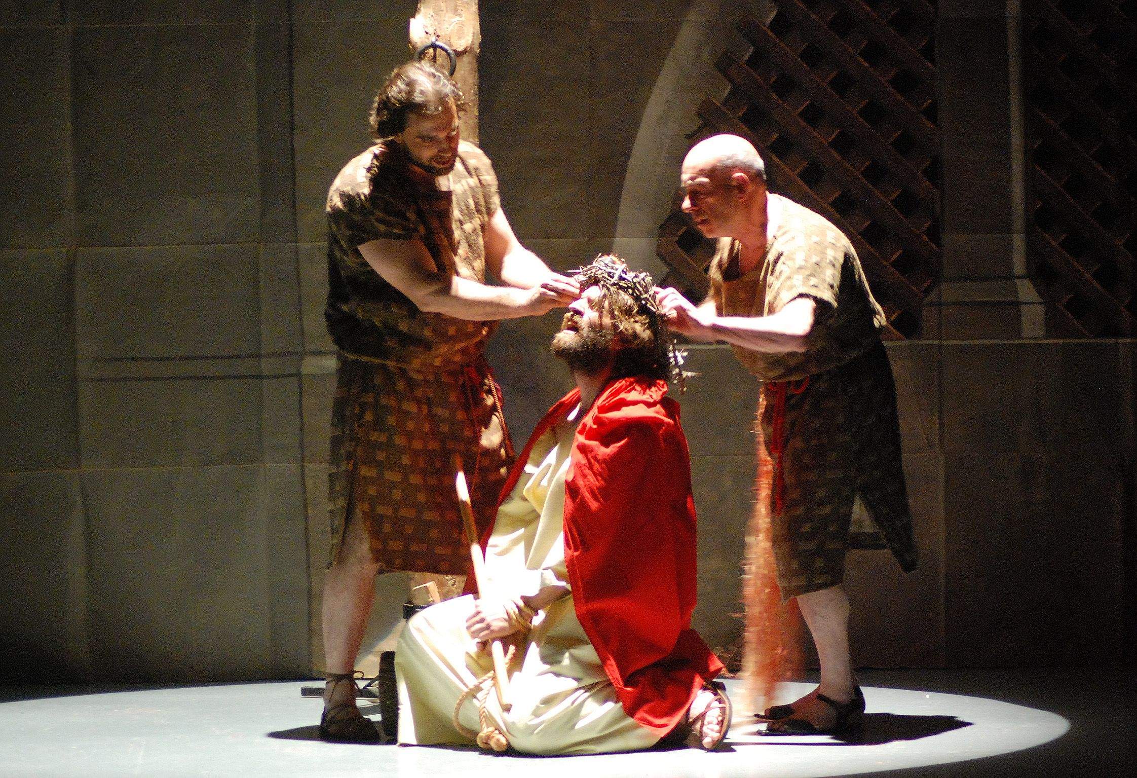 Interpretación de La Pasión en Salesianos. Foto Carlos Jalle