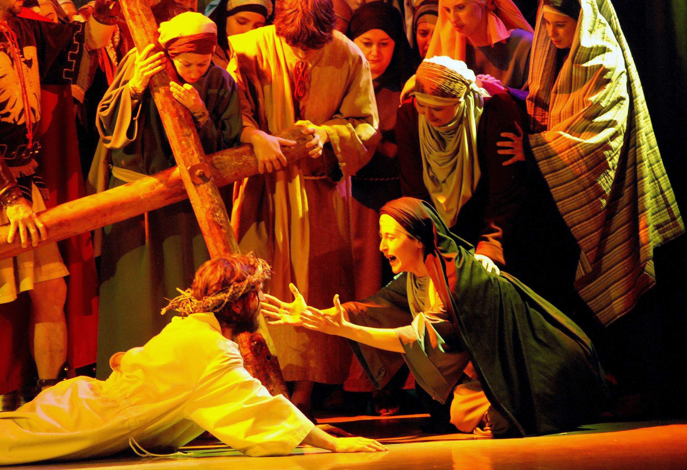 Interpretación de La Pasión en Salesianos. Foto Carlos Jalle